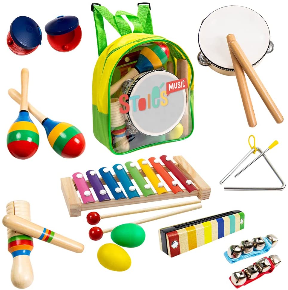 Stoie-s 19 pcs Musical Instruments Set for Toddler