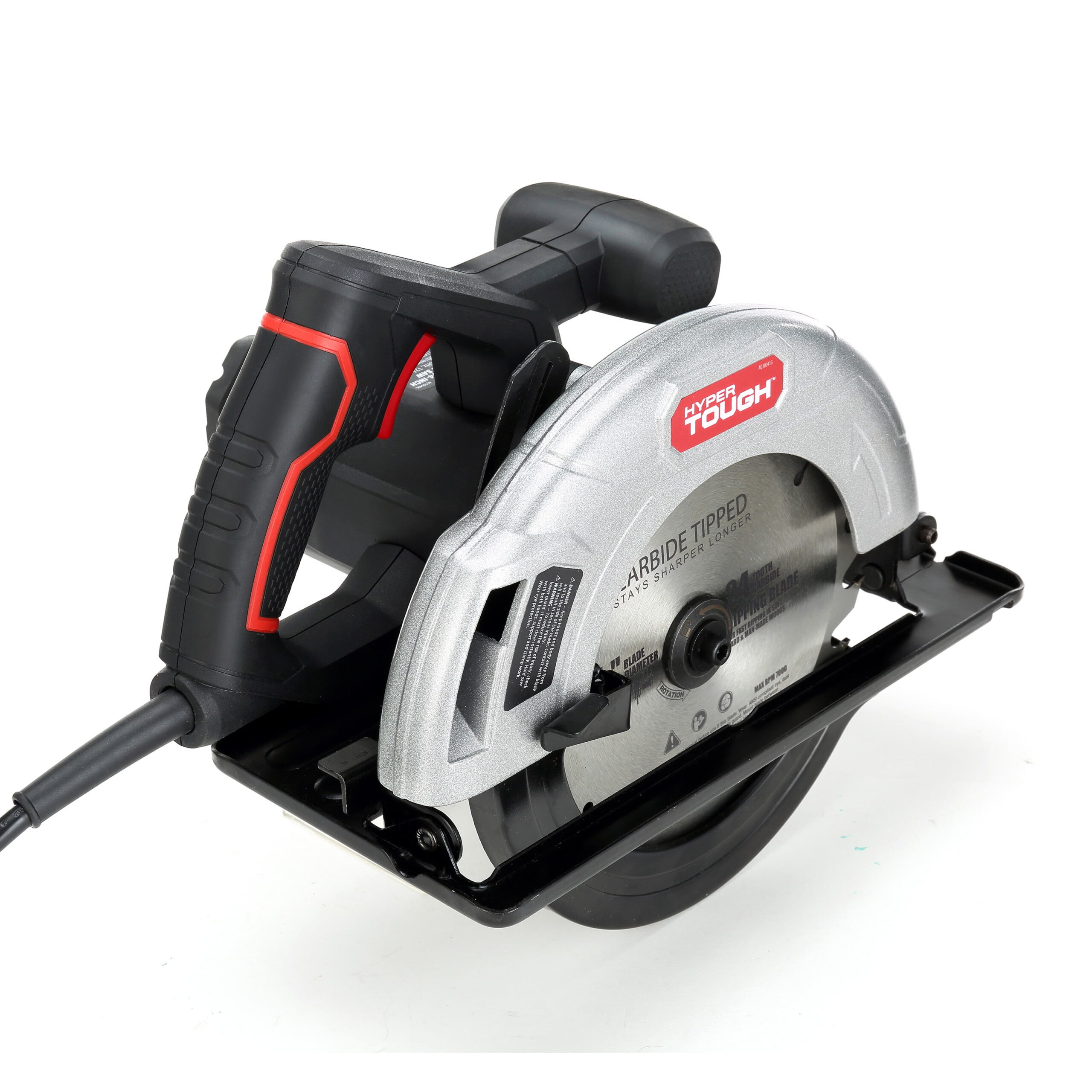 Hyper Tough 12 Amp Corded 7-1/4 inch Circular Saw with Steel Plate Shoe. Adjustable Bevel. Blade & Rip Fence