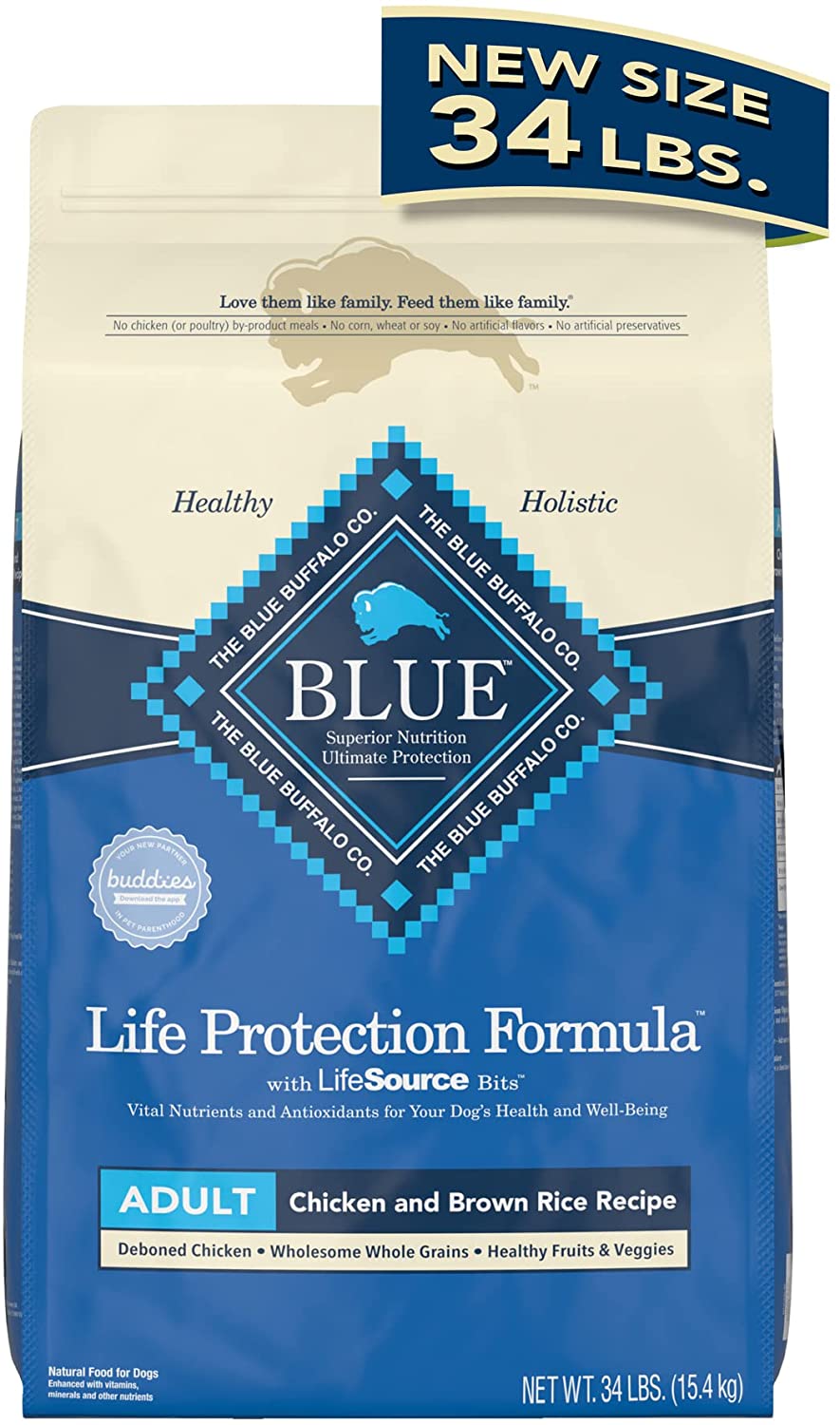 Blue Buffalo Life Protection Formula Natural Adult Dry Dog Food. Chicken and Brown Rice 34-lb
