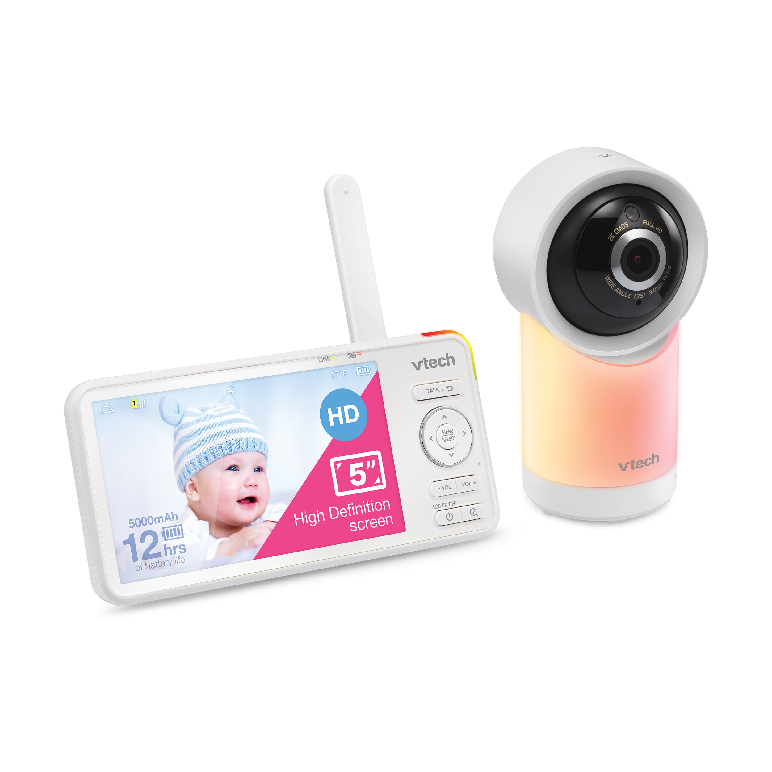 VTech RM5866HD 5″ Smart Wi-Fi 1080p Pan and Tilt Video Monitor