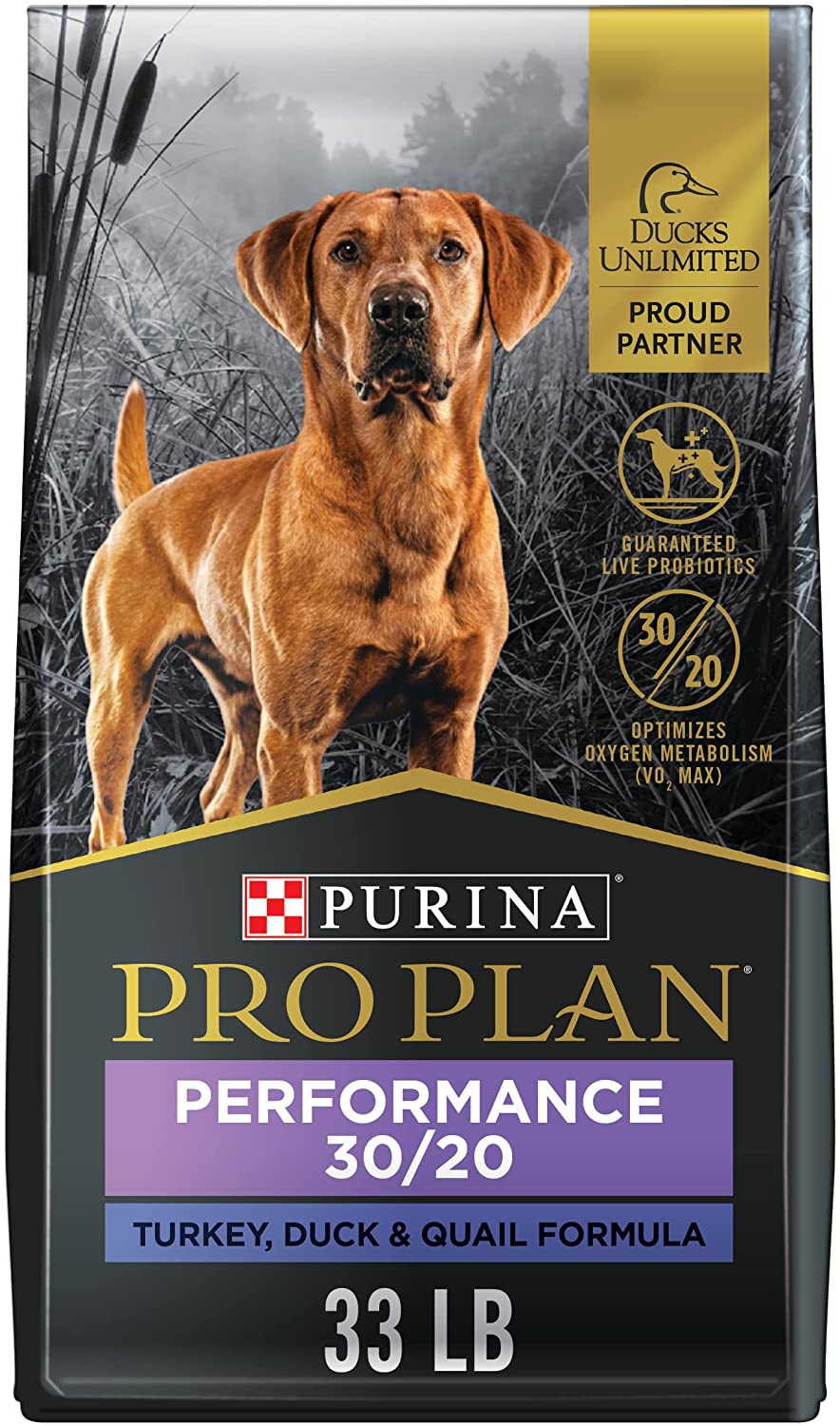 Purina Pro Plan Sport Performance 30/20 Turkey. Duck and Quail Formula Dry Dog Food 33 lb. Bag