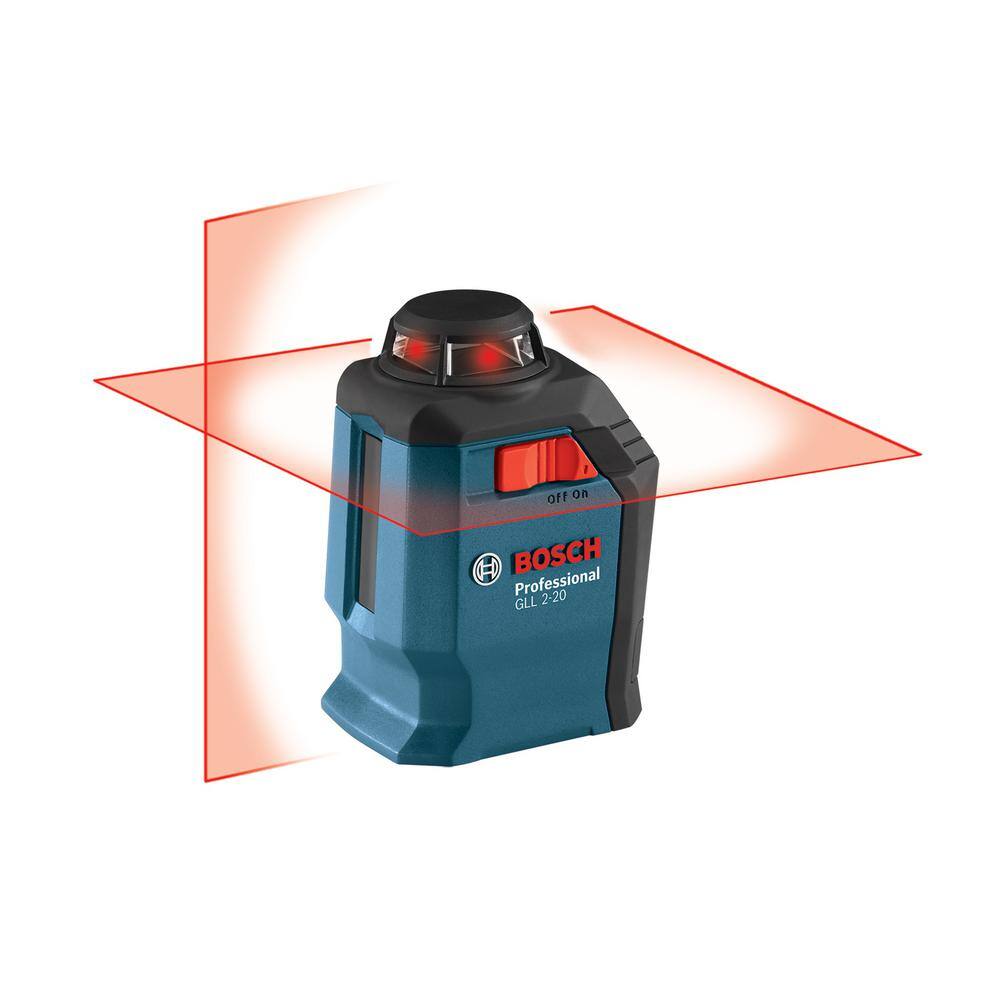 Bosch GLL 2-20 S 65 ft. Self Leveling 360 Degree Horizontal Cross Line Laser Level with Mount and Carrying Pouch