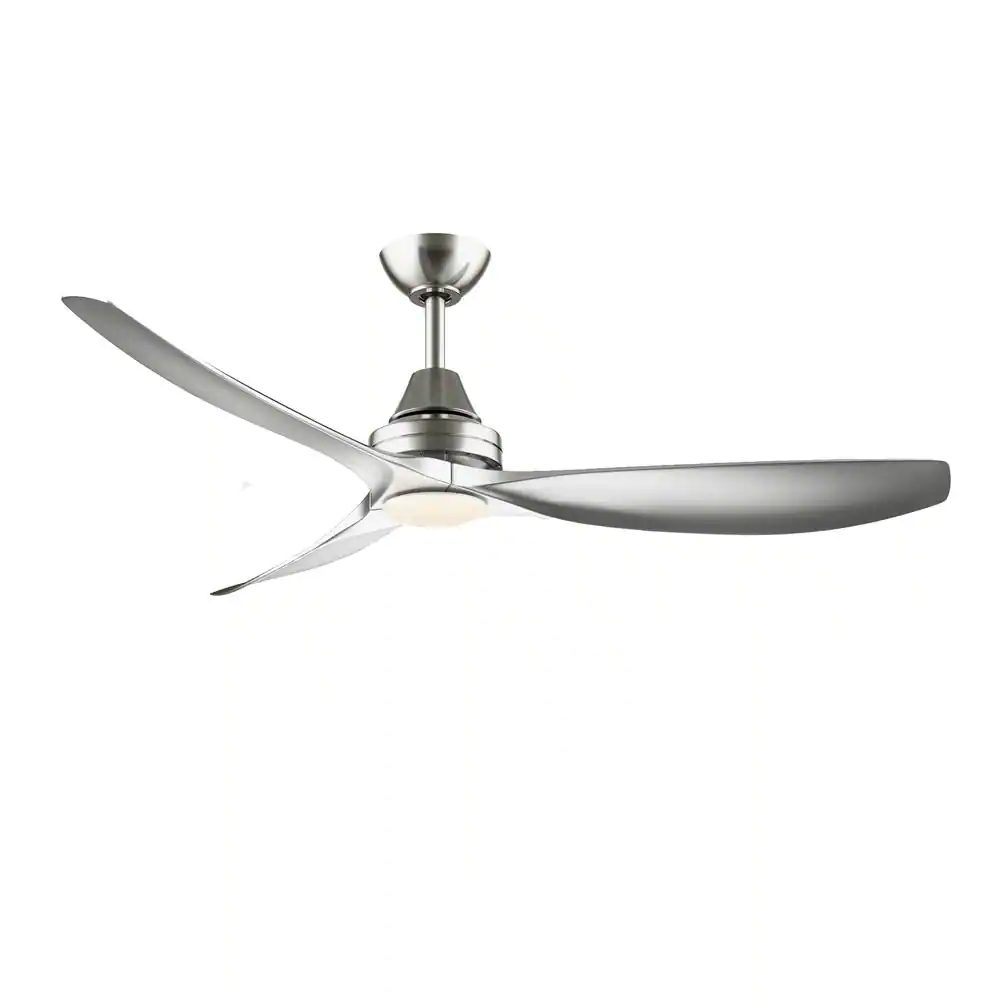 Home Decorators Collection 52-inch Integrated LED Indoor/Outdoor Brushed Nickel Ceiling Fan