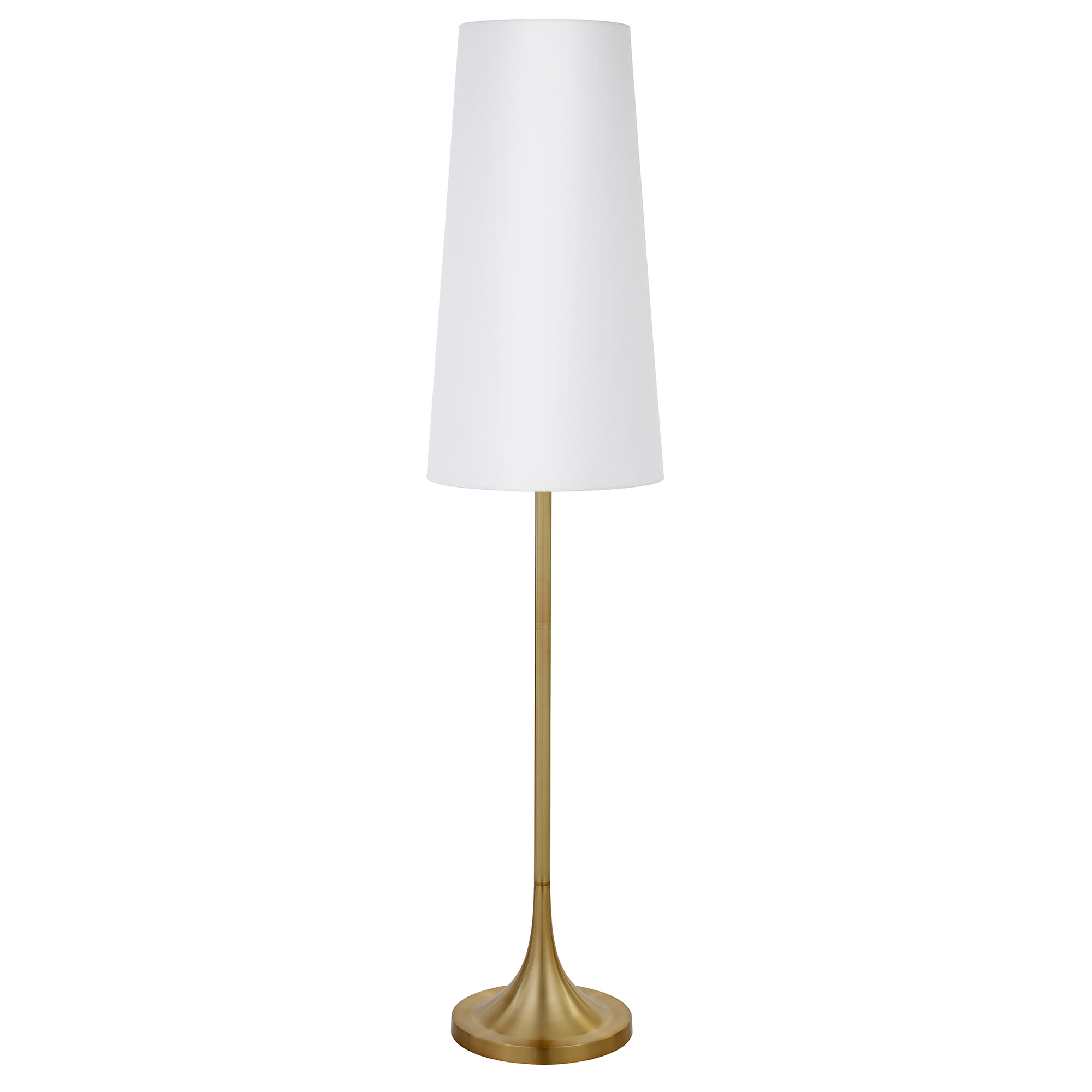 Evelyn&Zoe Mid-Century 60 in 1-Light Adjustable Height Floor Lamp. Gold