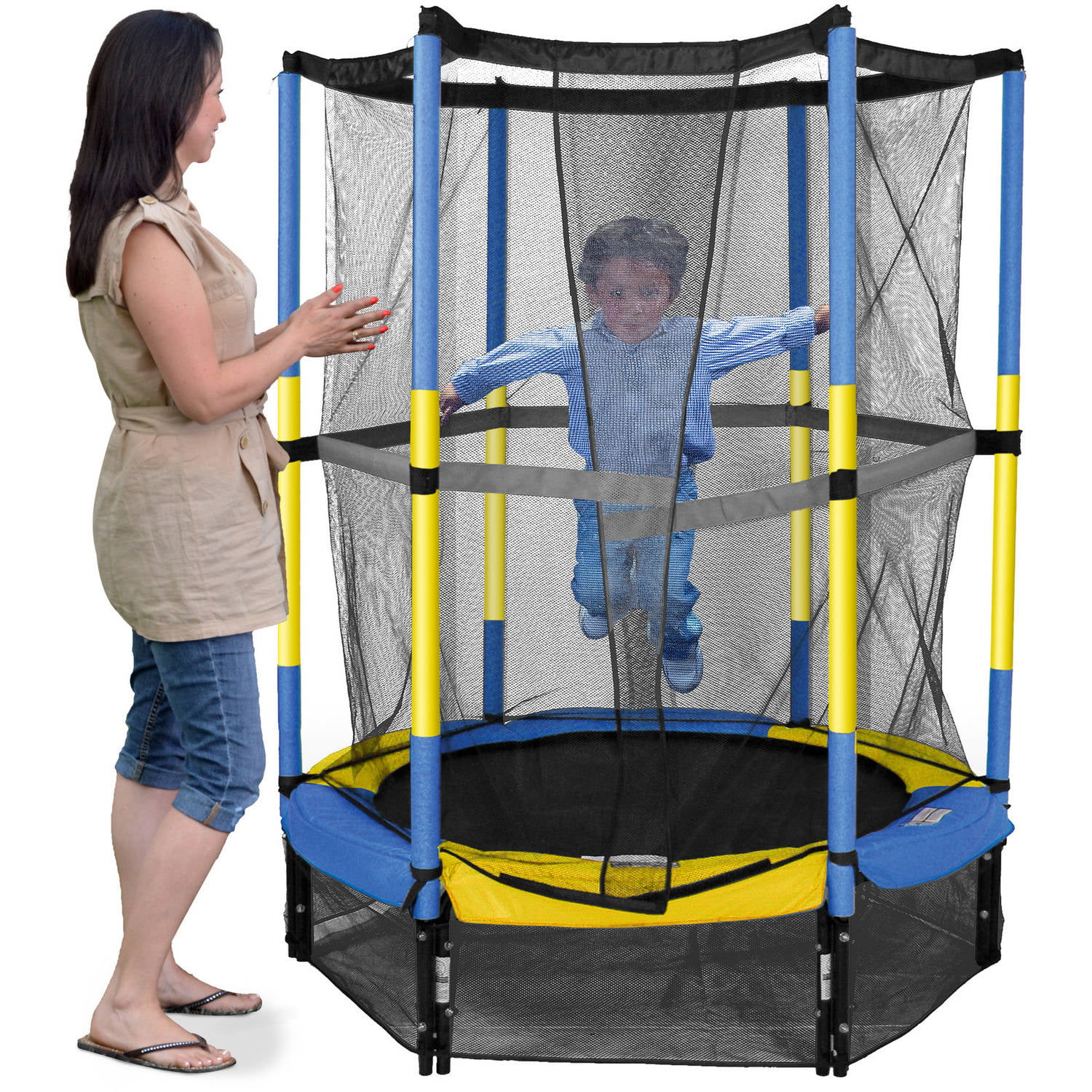 Bounce Pro 55-Inch My First Trampoline. with Safety Enclosure. Blue