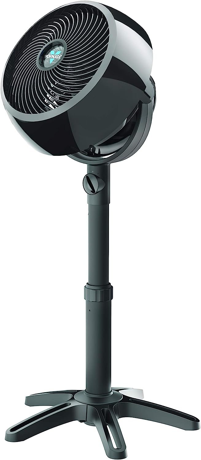 Vornado 7803 Large Pedestal Whole Room Air Circulator Fan with Adjustable Height. 3 Speed Settings. Removable Grill for Cleaning. Black