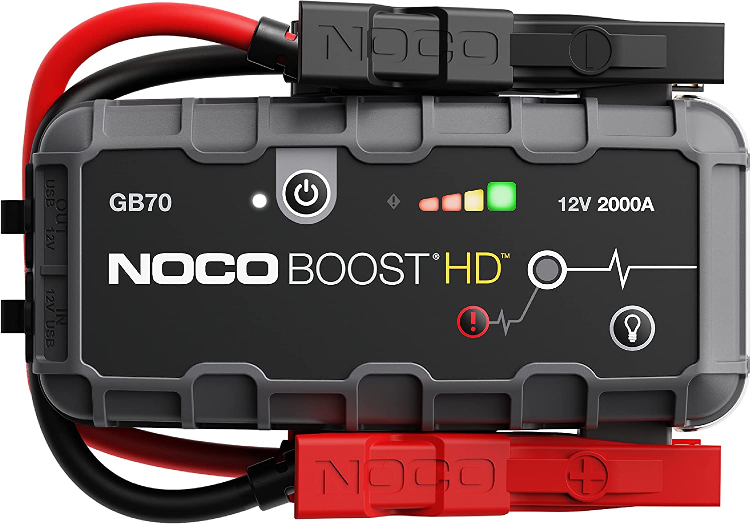 NOCO Boost HD GB70 2000 Amp 12-Volt UltraSafe Lithium Jump Starter Box. Car Battery Booster Pack. Portable Power Bank Charger. and Jumper Cables for up to 8-Liter Gasoline and 6-Liter Diesel Engines