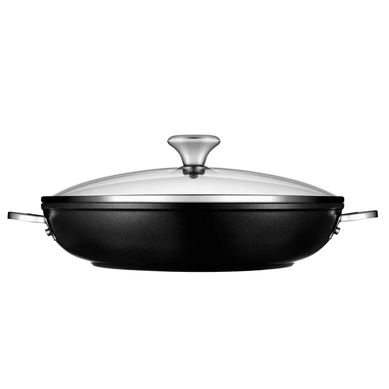 Le Creuset TNSP8100-30 Toughened Nonstick PRO Shallow Casserole Braiser with Glass Lid. 4 qt.