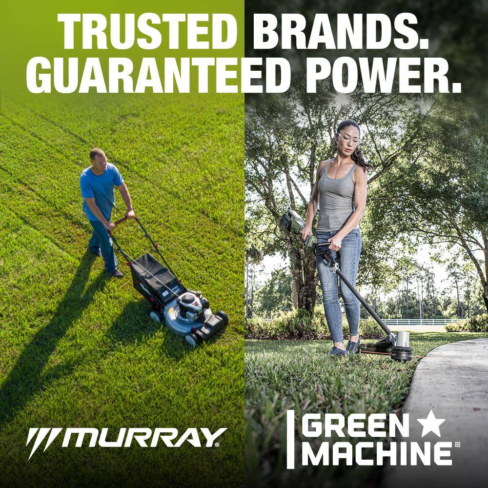 Murray MYSMGMTC-BD 22in 140cc Briggs & Stratton Self Propelled Gas Mower. Green Machine 62V 16″ Carbon Fiber String Trimmer.battery.charger