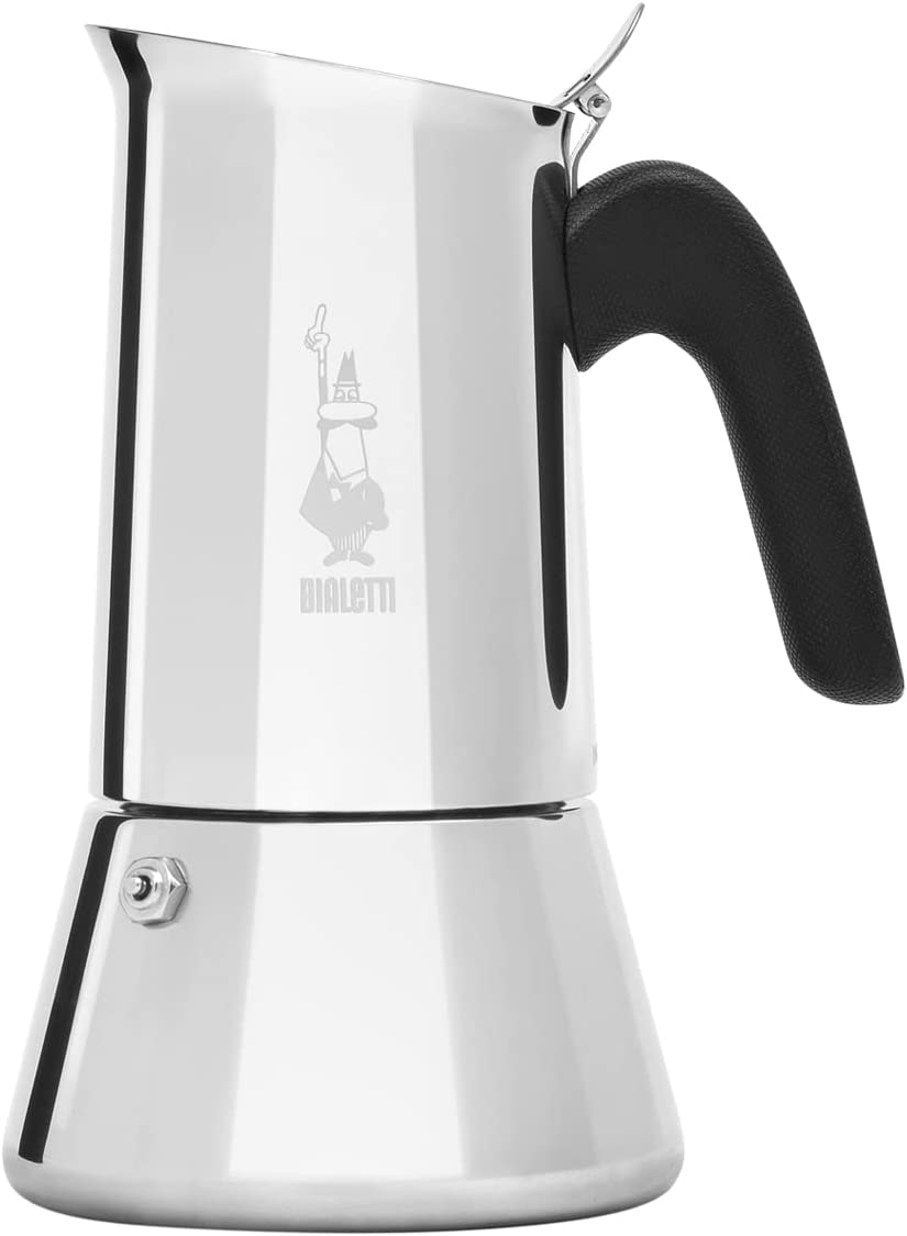 Bialetti Venus 4-Cup Stainless Steel Induction-Capable Stovetop Espresso Maker. Silver