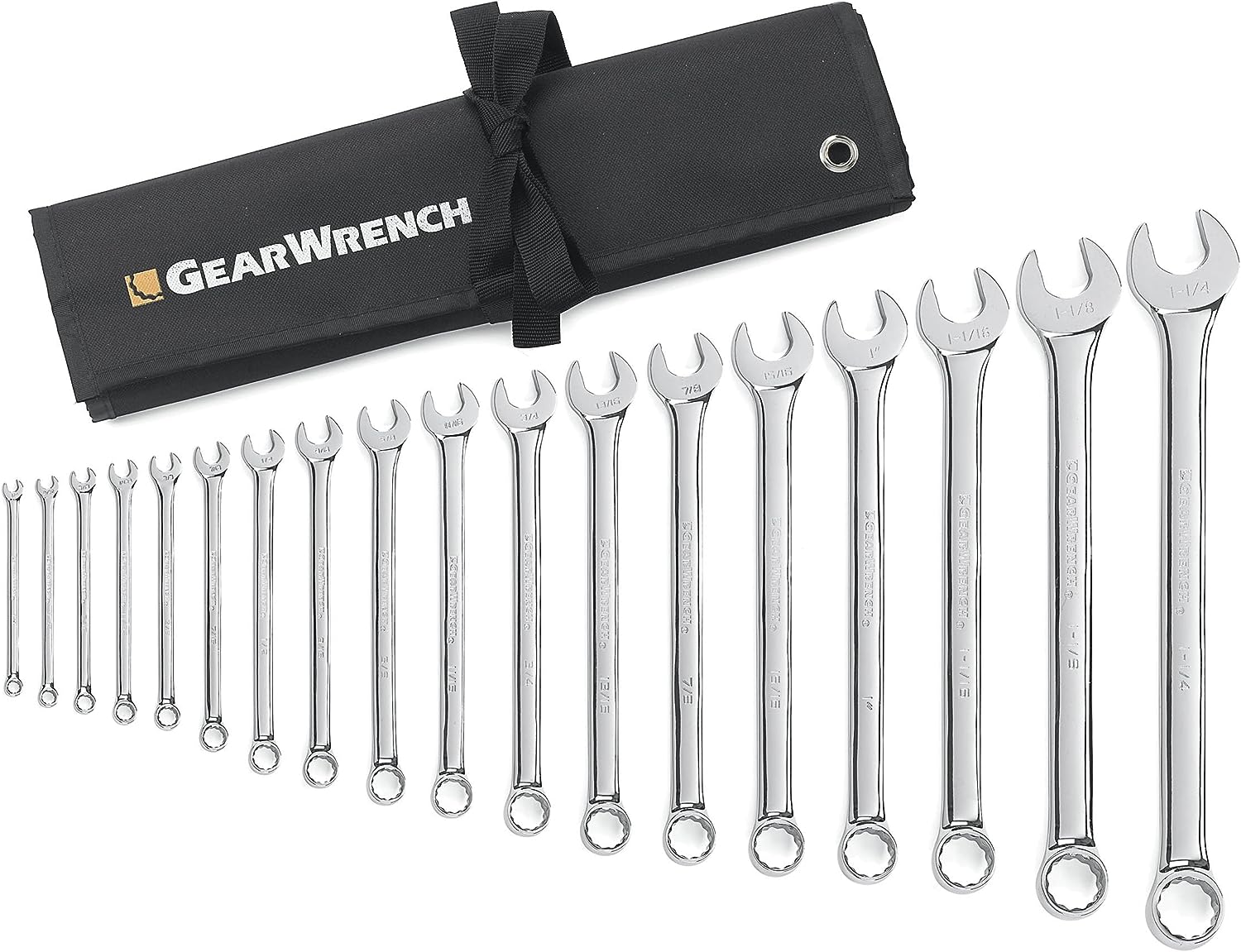 GEARWRENCH 18 Pc. 12 Pt. Combination Wrench Set. Long Pattern. SAE - 81917