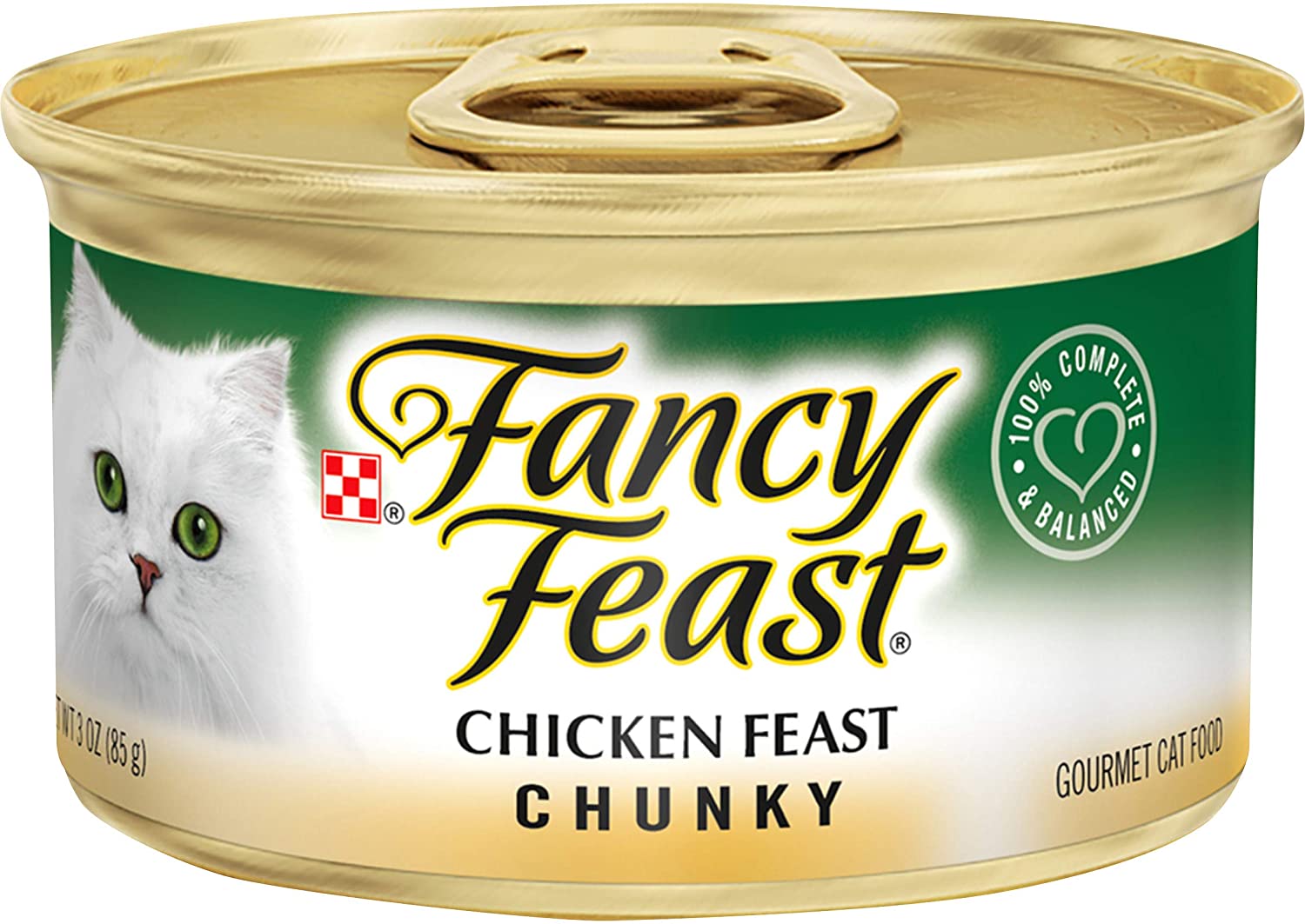 Purina Fancy Feast Grain Free Wet Cat Food. Chunky Chicken Feast - (24) 3 oz. Cans