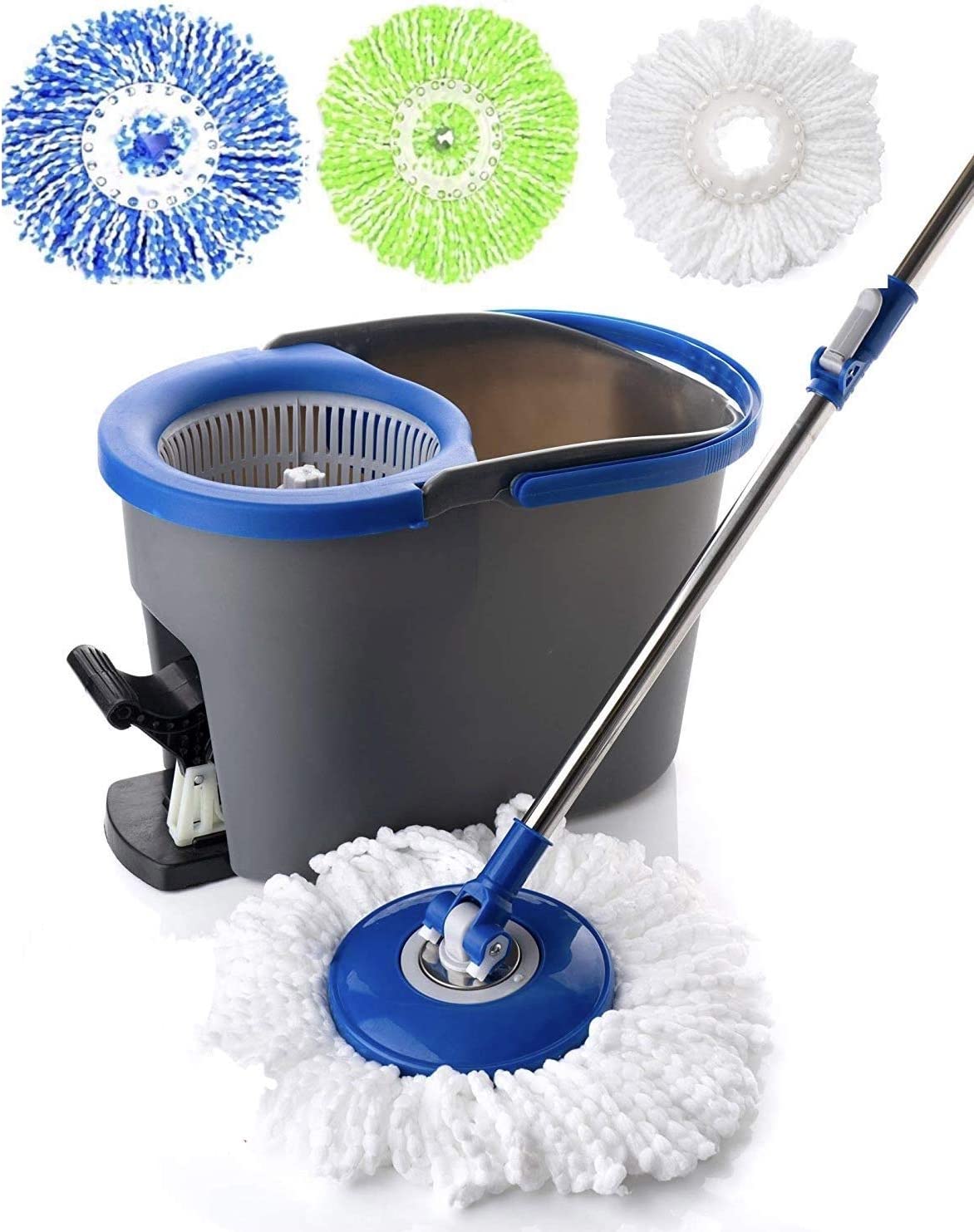 Simpli-Magic 79229 Spin Including 3 Mop Heads. Regular. Blue/Grey