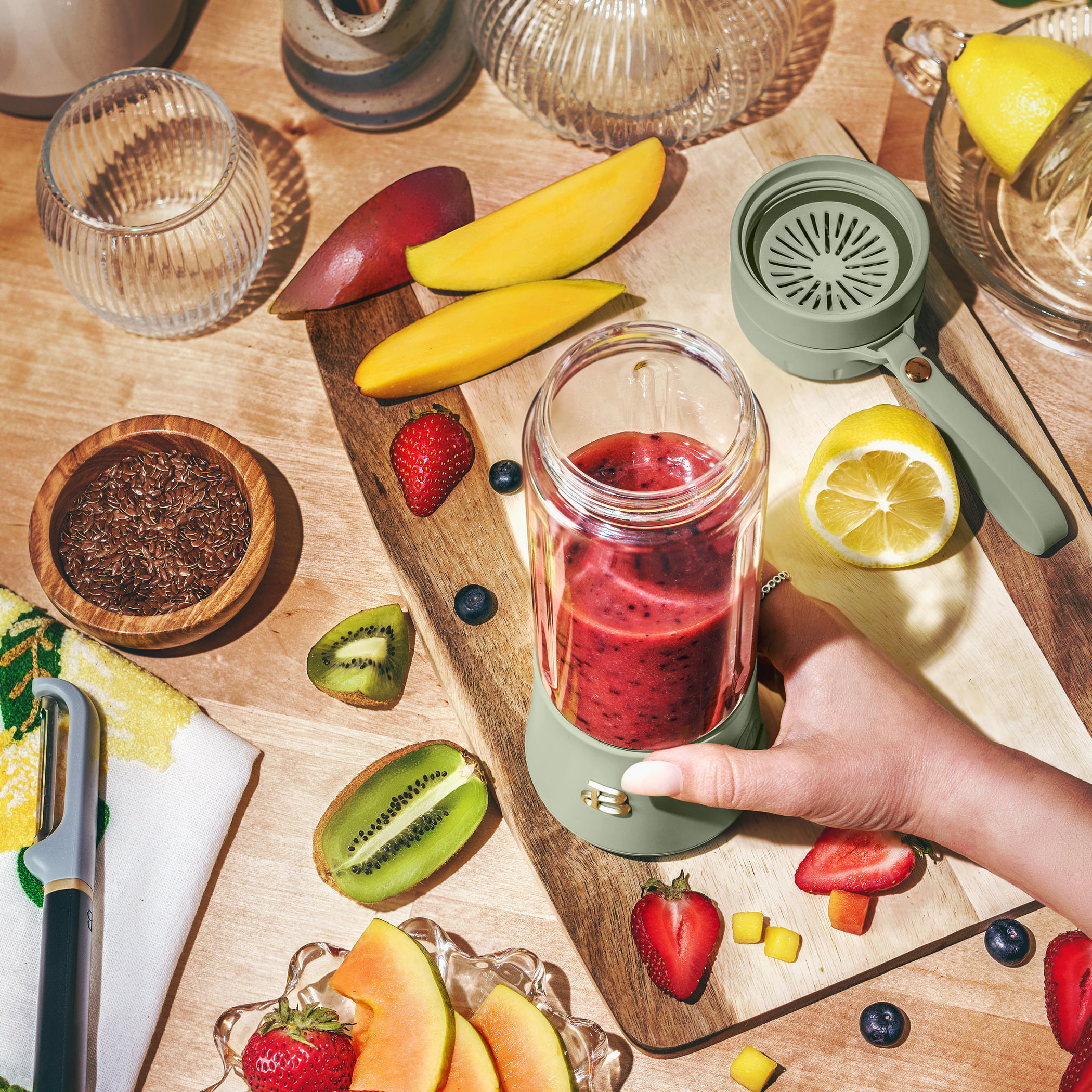 Beautiful Portable Blender. Sage Green by Drew Barrymore. 70-Watt. 18.5 oz