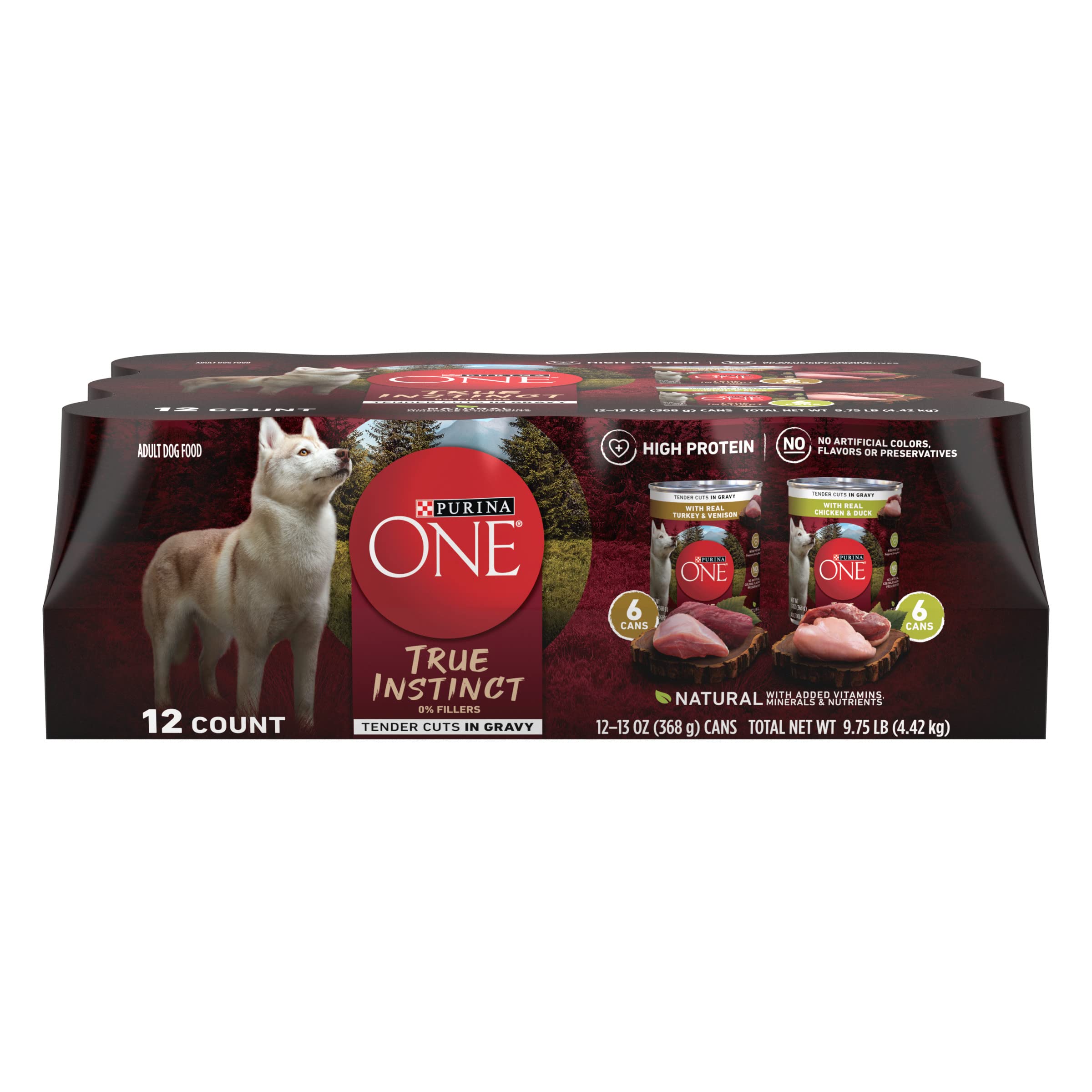 Purina ONE Natural Gravy Wet Dog Food Variety Pack; SmartBlend True Instinct Tender Cuts