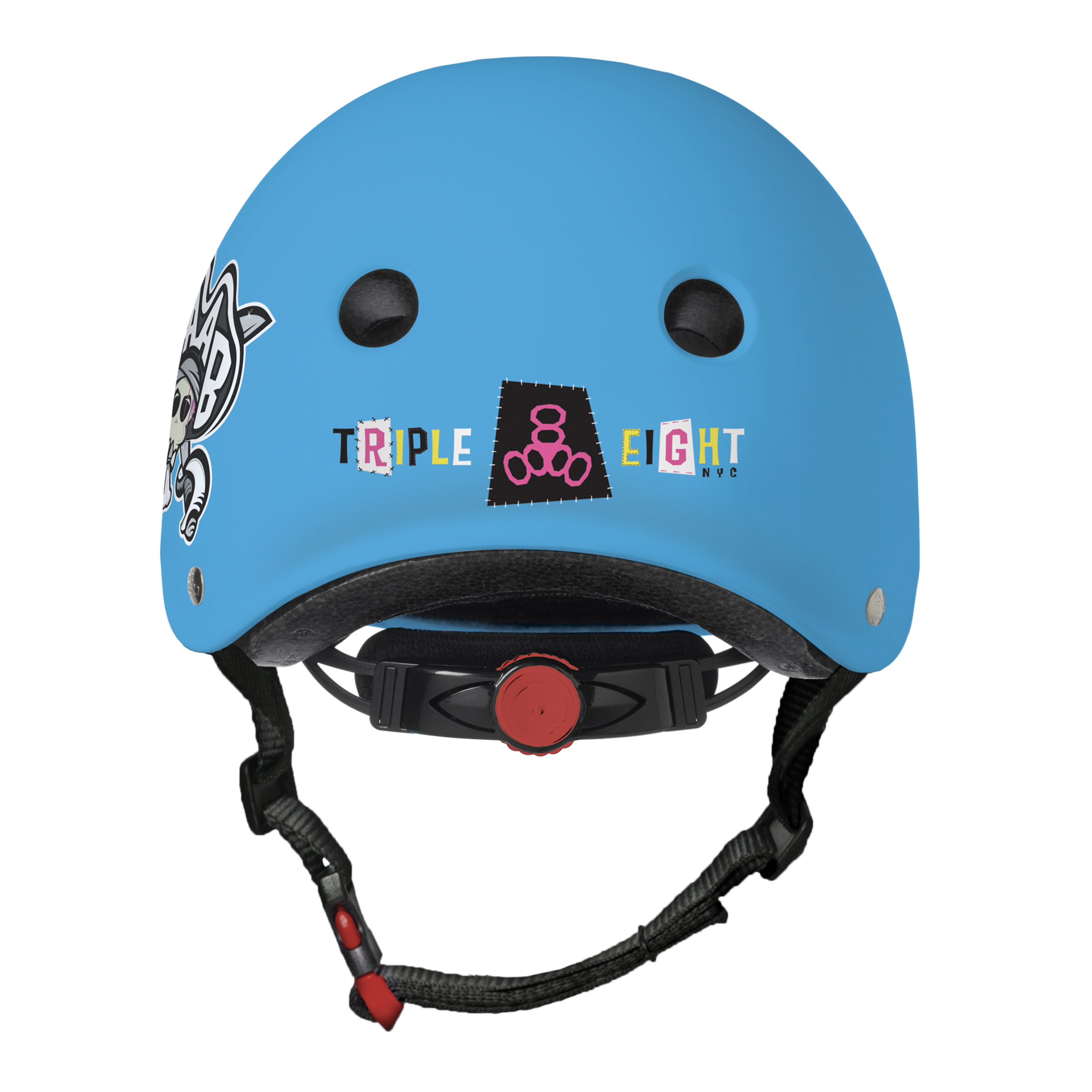 Triple Eight LIL 8 STAAB Dual Certified Sweatsaver Kids Skateboard and Bike Helmet. Neon Blue Matte