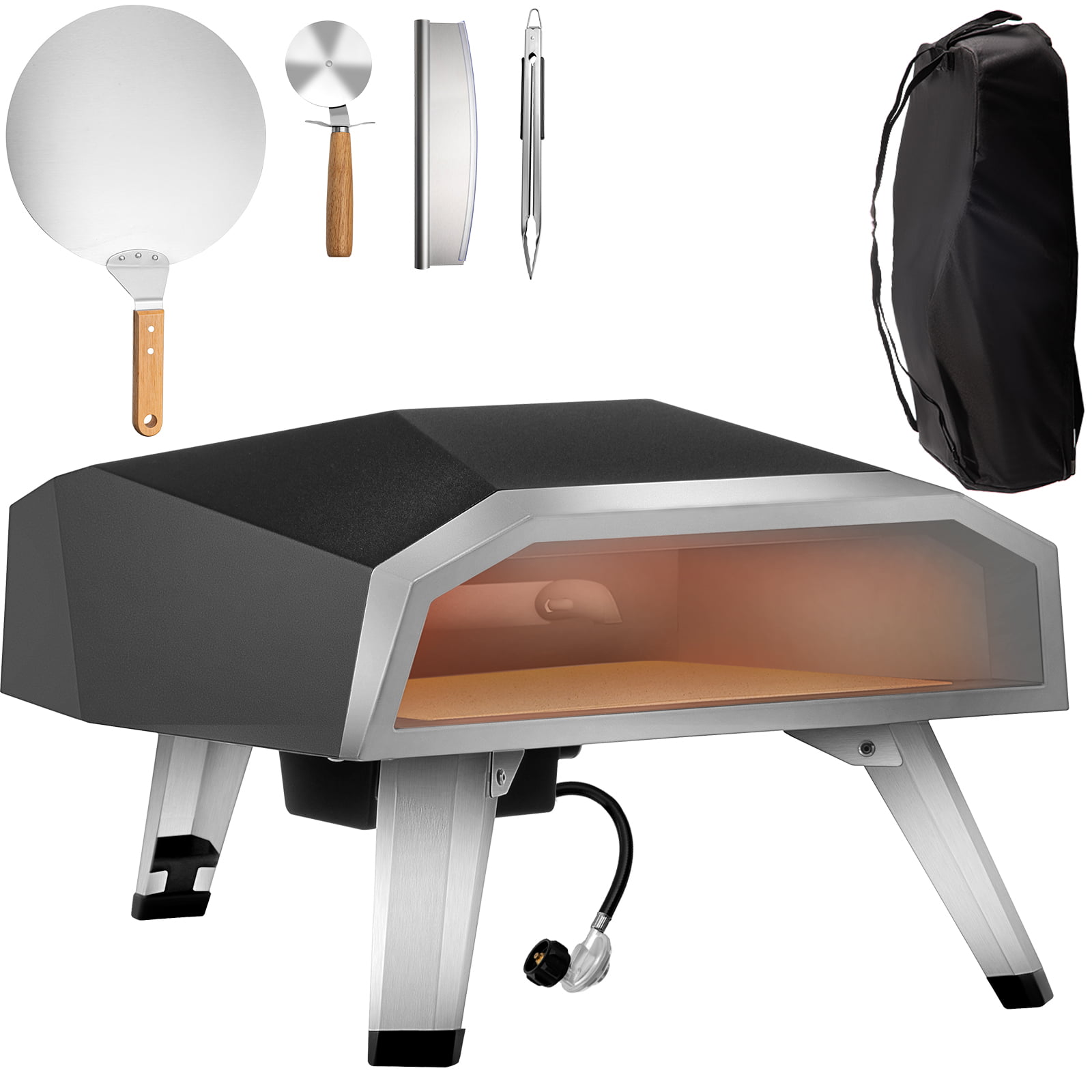 VEVOR Gas Pizza Oven. Stainless Steel Propane Pizza Oven. Gas Fire Pizza Oven with 12″ Pizza Stone with Foldable Legs