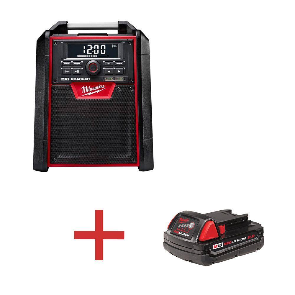 Milwaukee 2792-20-48-11-1820 M18 18-Volt Cordless Jobsite Radio/Charger with free M18 2Ah Compact Battery