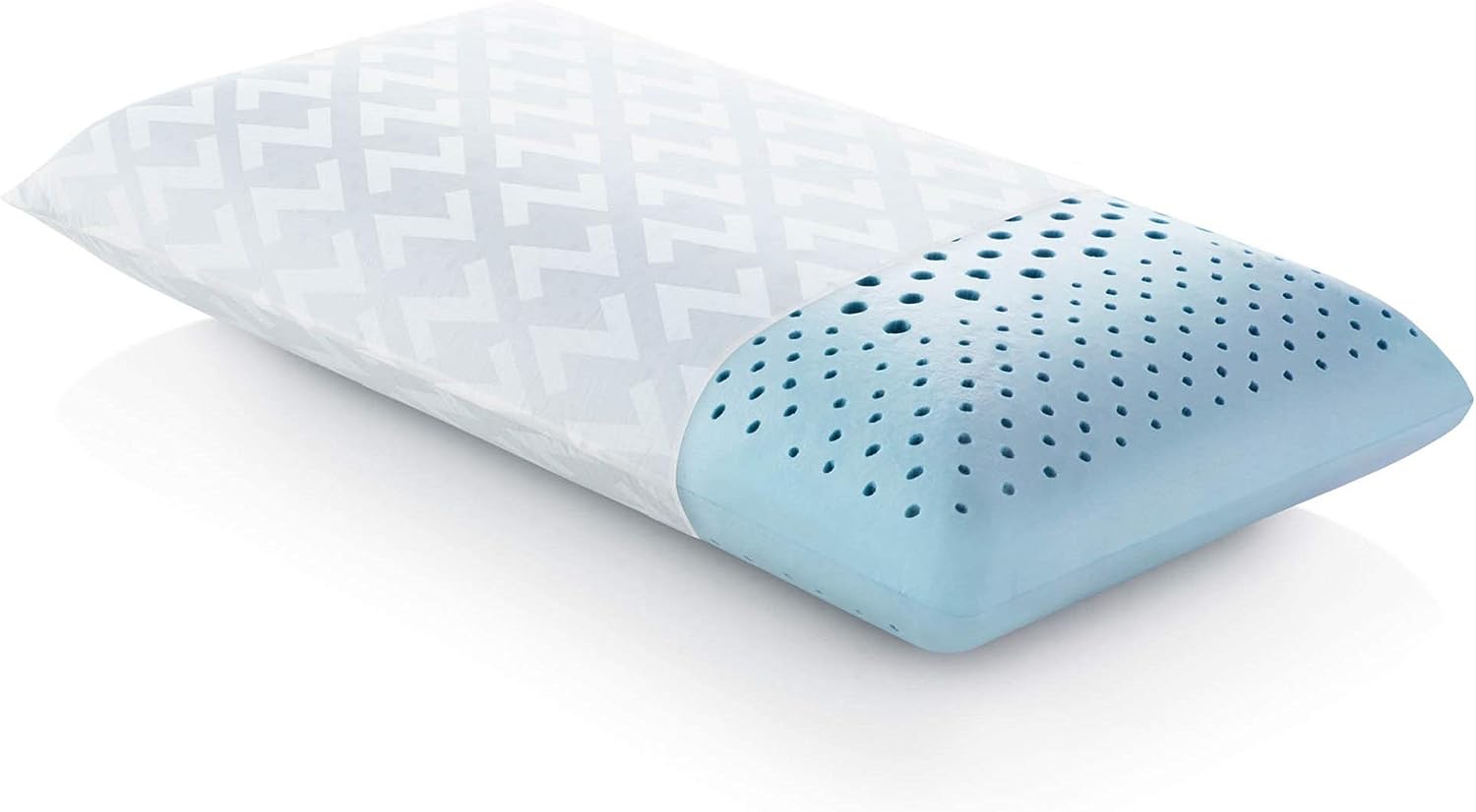 MALOUF Zoned Dough Gel-Infused Memory Foam Bed Pillow-5-Year U.S. Warranty-Queen-Mid Loft. Queen Mid Loft