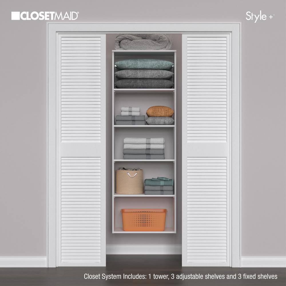 ClosetMaid 1805 Style+ 25 in. W White Hanging Wood Closet Tower