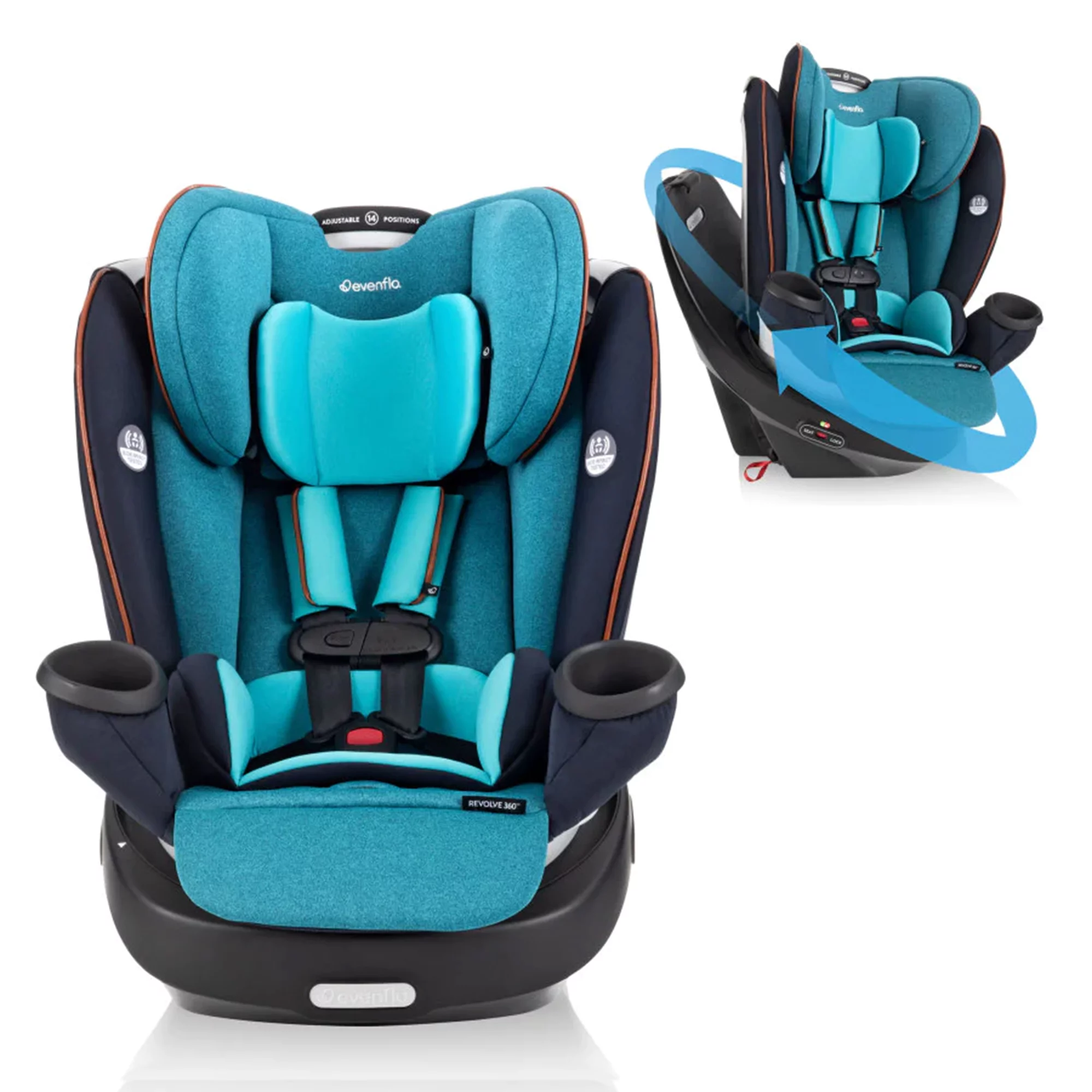 Evenflo GOLD Revolve360 Rotational All-In-One Convertible Baby Car Seat (Sapphire Blue)