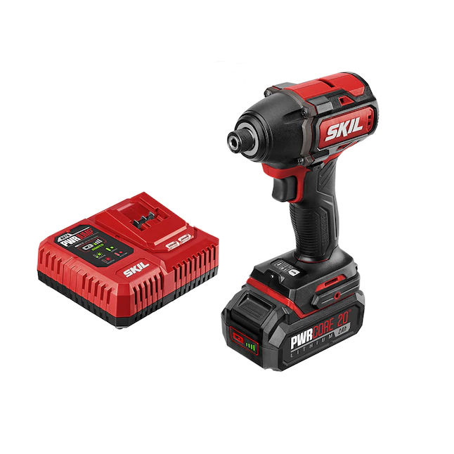 SKIL ID573902 Pwrcore 20 Brushless 20V 1/4″ Hex Impact Driver. Includes 2.0Ah Lithium Battery & Pwrjump Charger