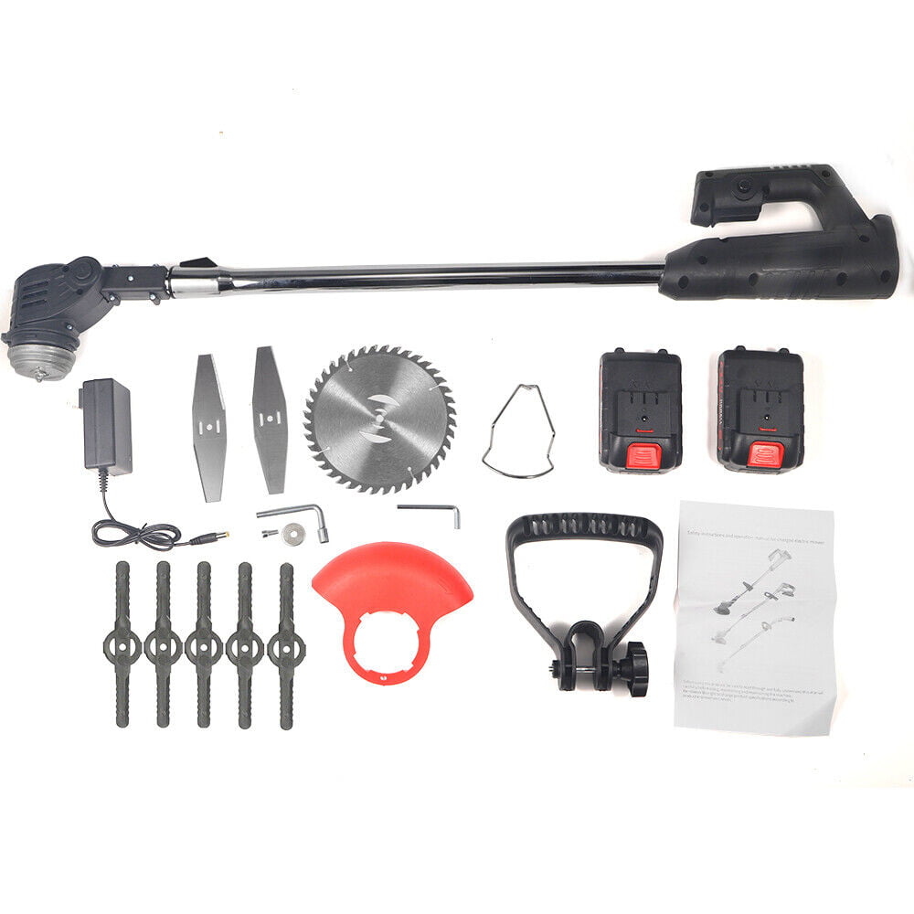 G·PEH Electric Weed Eater Lawn Edger Cordless Grass String Trimmer Cutter 24V &Battery