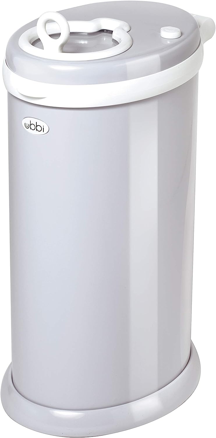 Ubbi Steel Odor Locking. No Special Bag Required Money Saving. Awards-Winning. Modern Design Registry Must-Have Diaper Pail. Gray