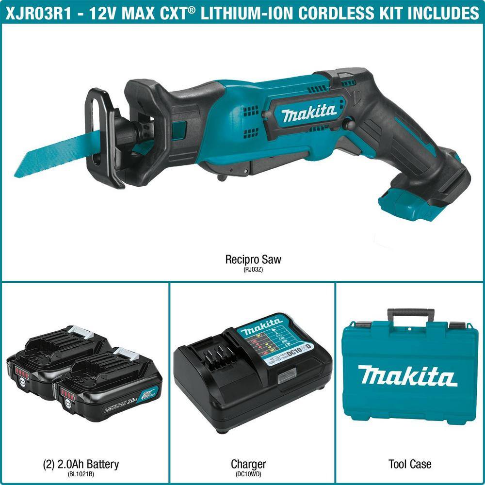 Makita RJ03R1 12V max CXT Lithium-Ion Cordless Reciprocating Saw Kit