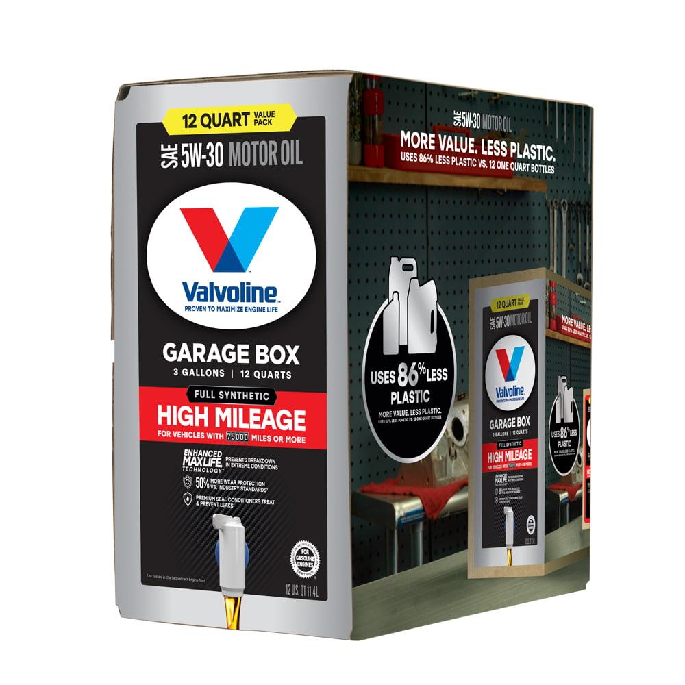 Valvoline Full Synthetic High Mileage 5W-30 Motor Oil. 12 QT