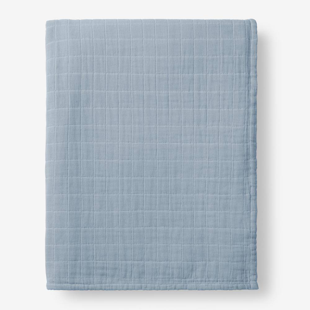 The Company Store  Gossamer Ice Solid Cotton King Woven Blanket - Ice