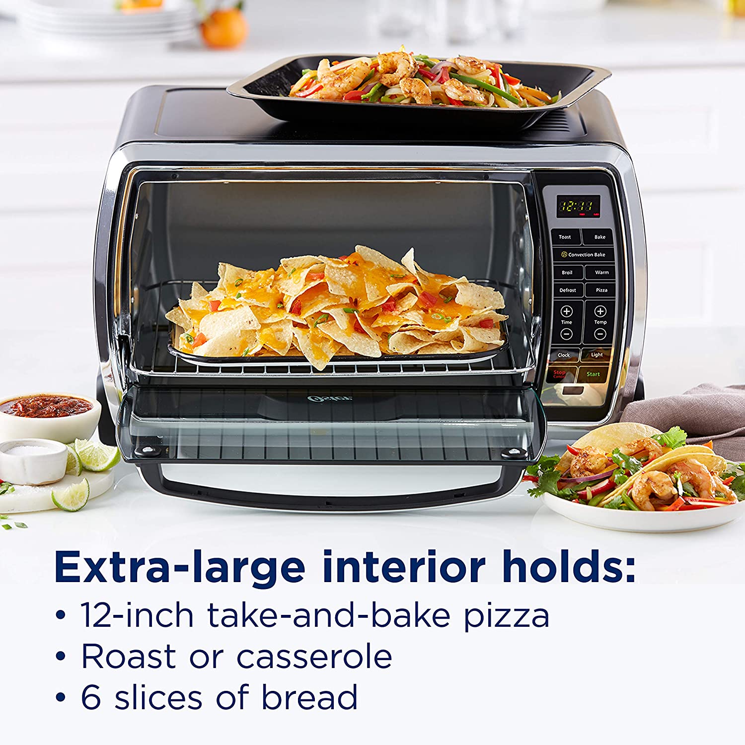 Oster Toaster Oven | Digital Convection Oven. Large 6-Slice Capacity. Black/Polished Stainless ( TSSTTVMNDG-SHP-2 )