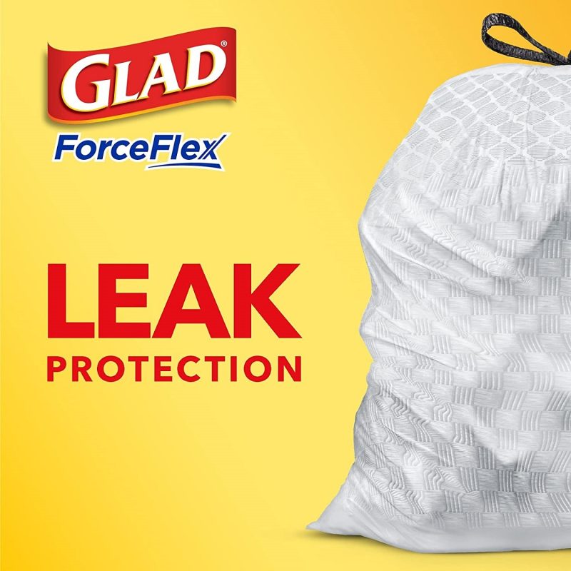 Glad Trash & Food Storage ForceFlex Protection Series Trash Bags. 13 Gal.120 Ct (Package May Vary)