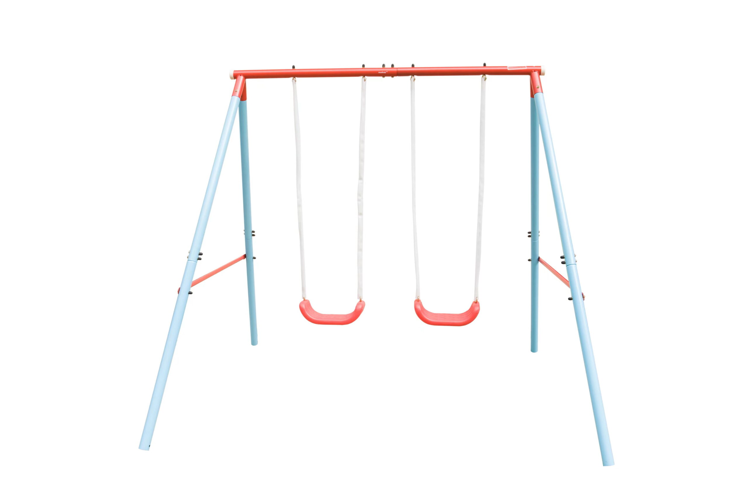 HooKung  Swing Sets for Backyard . Heavy Duty Metal Swing Frame Saucer Swing.a Frame Metal Swing Set with 2 Swing Seats for Indoor and Outdoor Activities