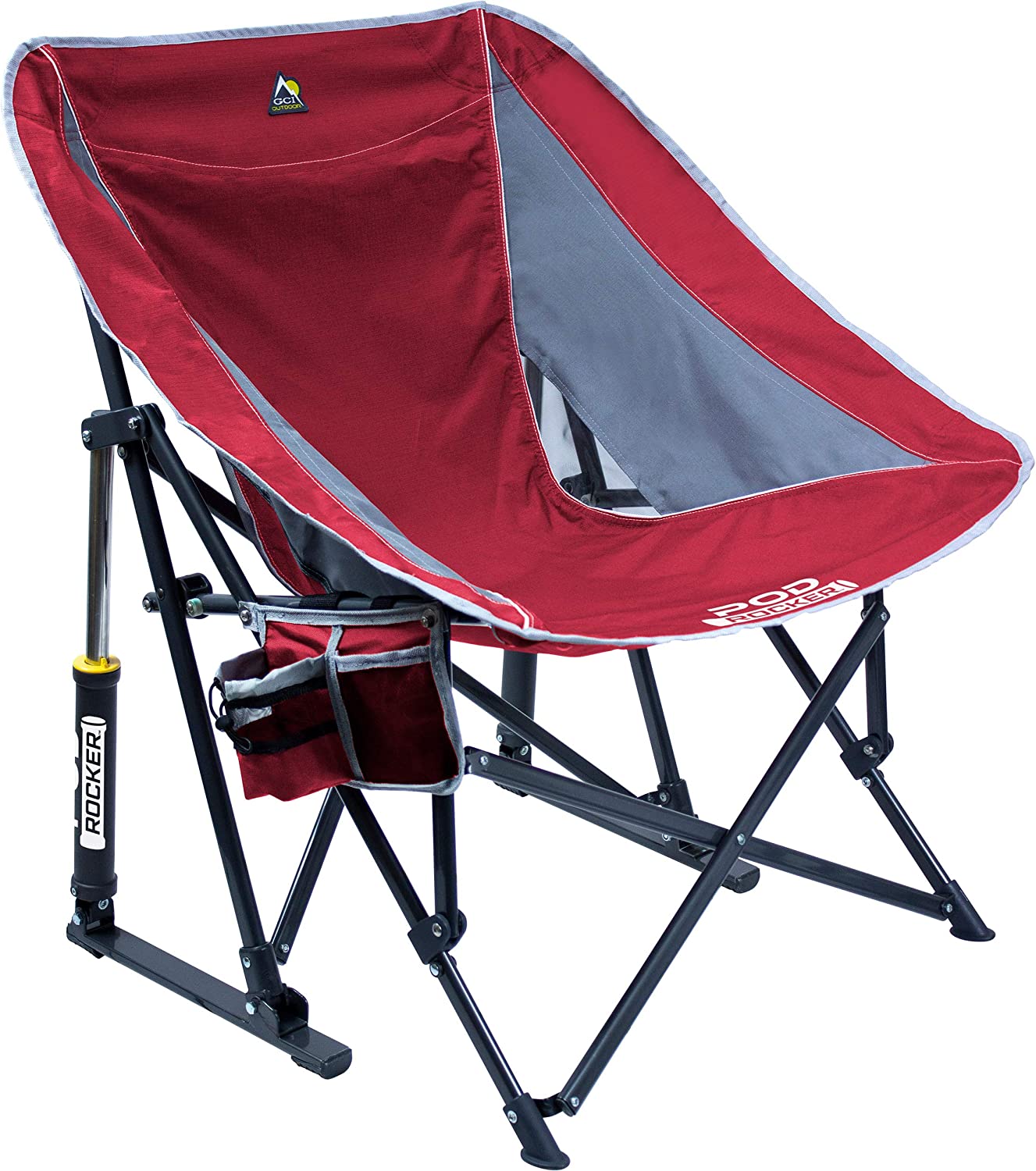 GCI Outdoor Pod Rocker Collapsible Rocking Chair. Red
