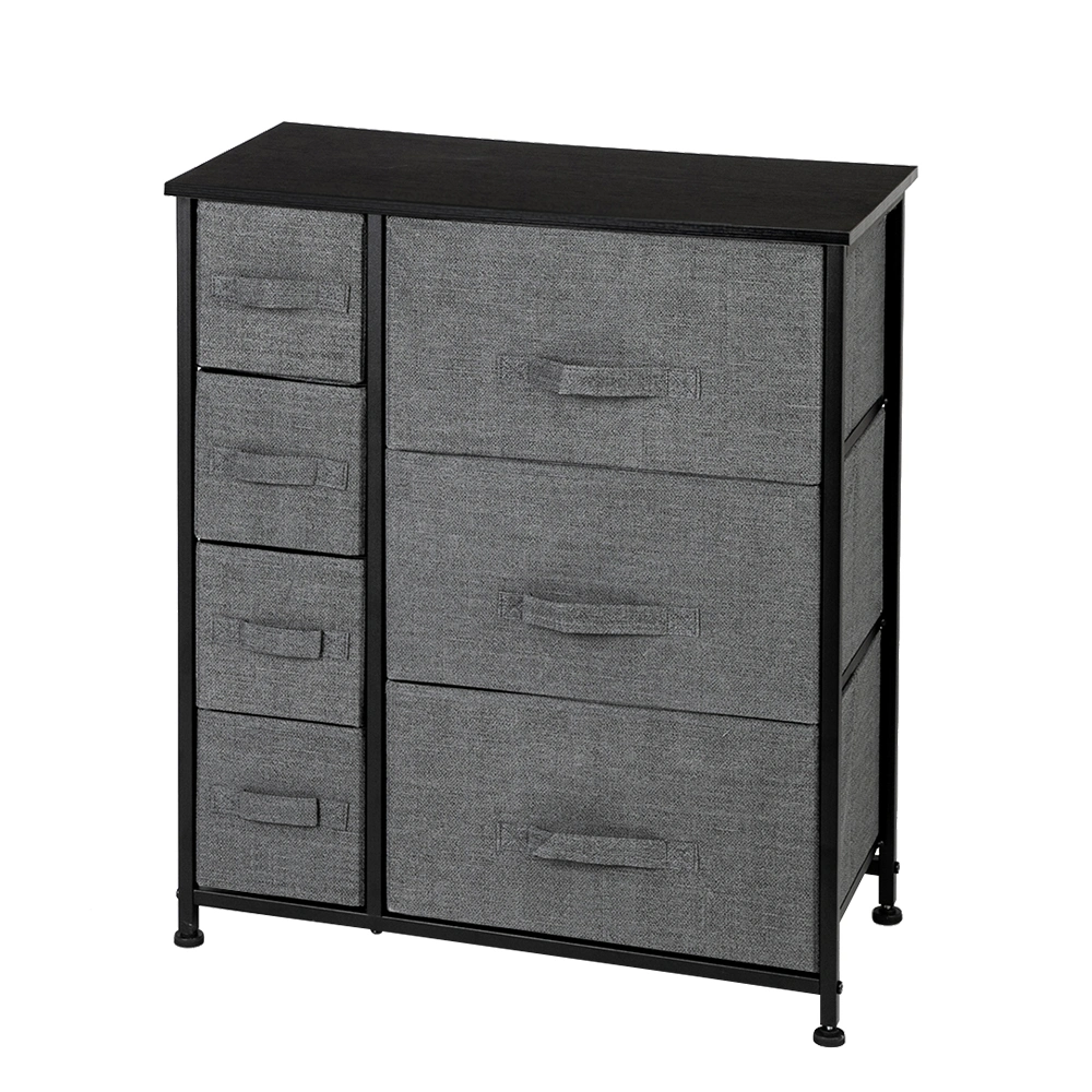 DISCOUNTTODAY Dresser With 7 Drawers - Furniture Storage Tower Unit For Bedroom. Hallway. Closet. Office Organization - Steel Frame. Wood Top. Easy Pull Fabric Bins. Grey