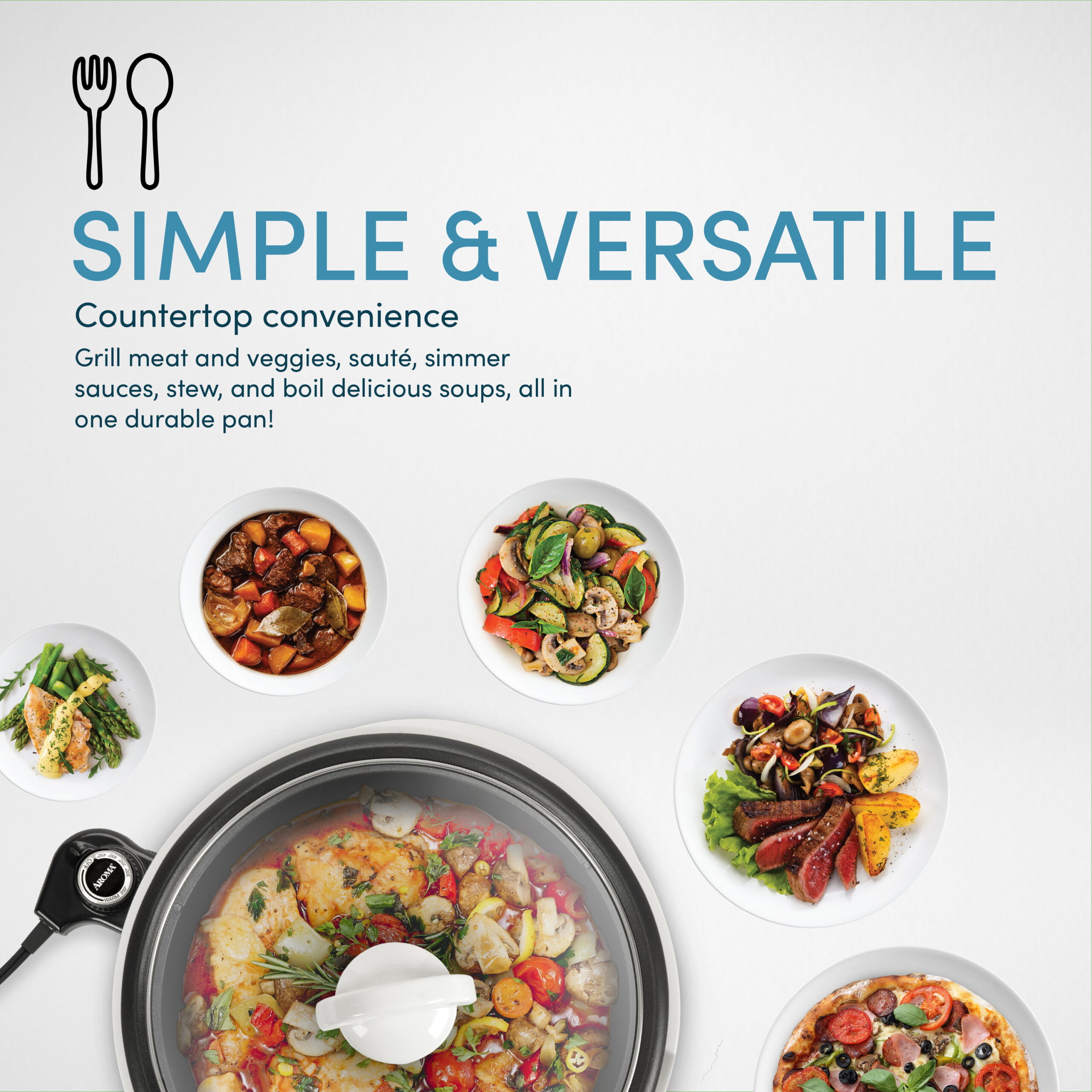 Aroma® 3Qt. Grillet® 3-in-1 Electric Indoor Grill - White