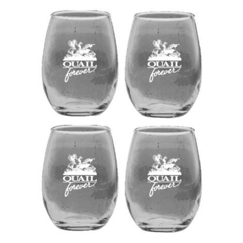 Quail Forever Stemless Wine Glasses