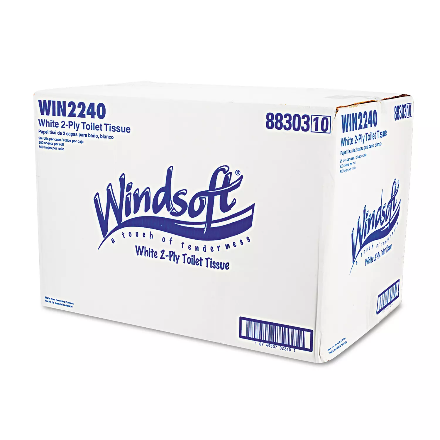 Windsoft Bath Tissue. Septic Safe. 2-Ply. White. 4″ x 3.75″ (500 sheets/roll. 96 rolls)