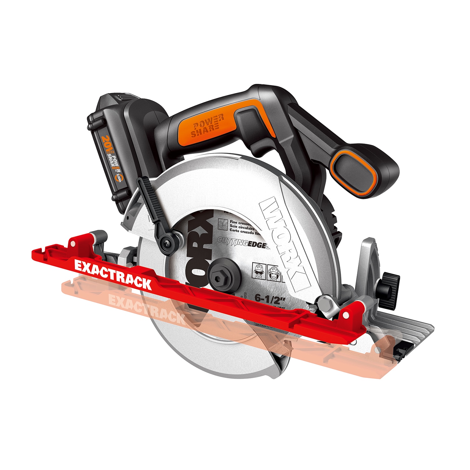 WORX 20-volt Max 6-1/2-in Cordless Circular Saw (1-Battery and Charger Included)