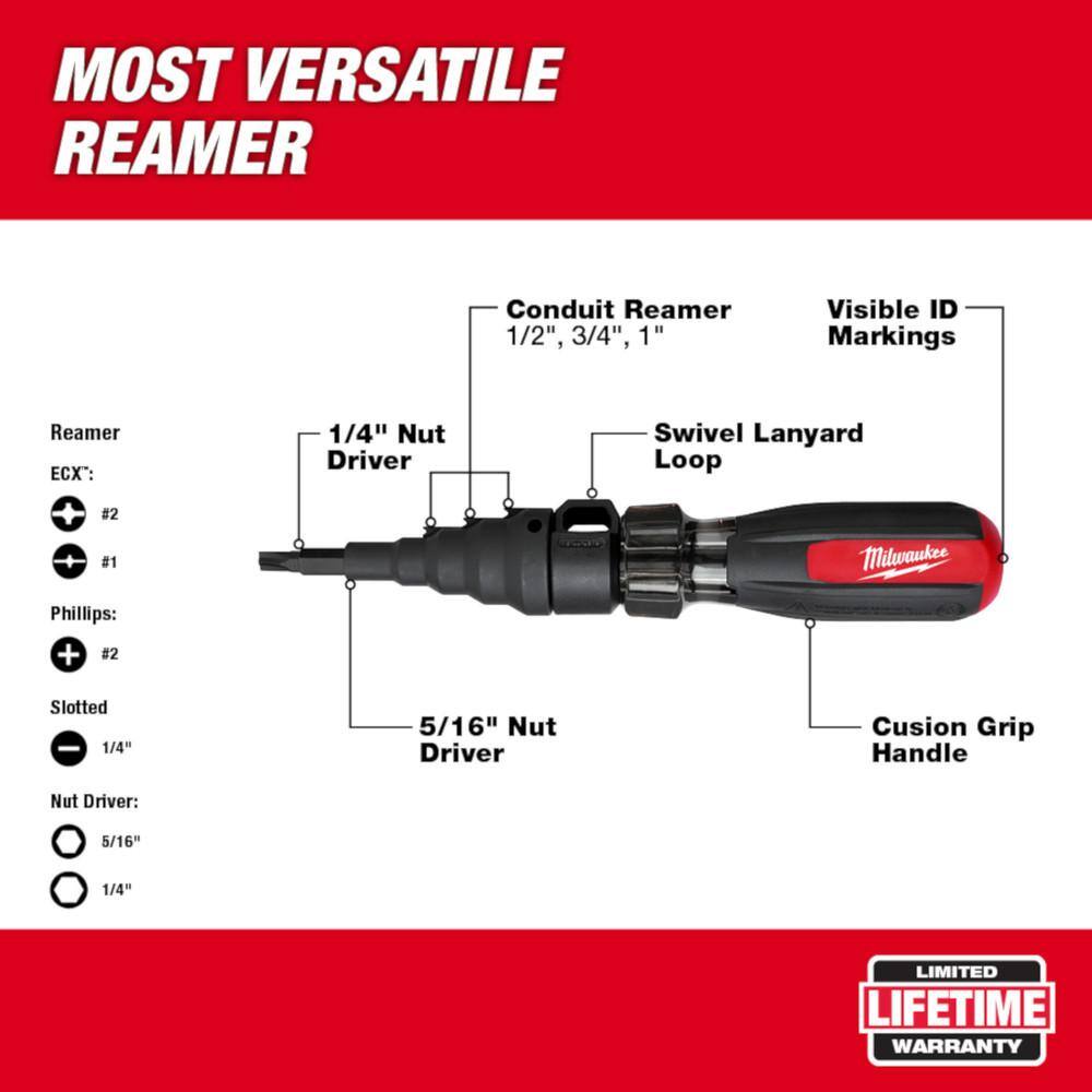 Milwaukee 48-22-4167-48-22-2870 200 ft. x 17 in. Polyester Fish Tape with Non-Conductive Tip with 7-in-1 Conduit Reamer