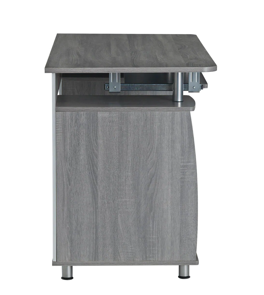 48 in. Rectangular Gray 3 Drawer Computer Desk with Keyboard Tray