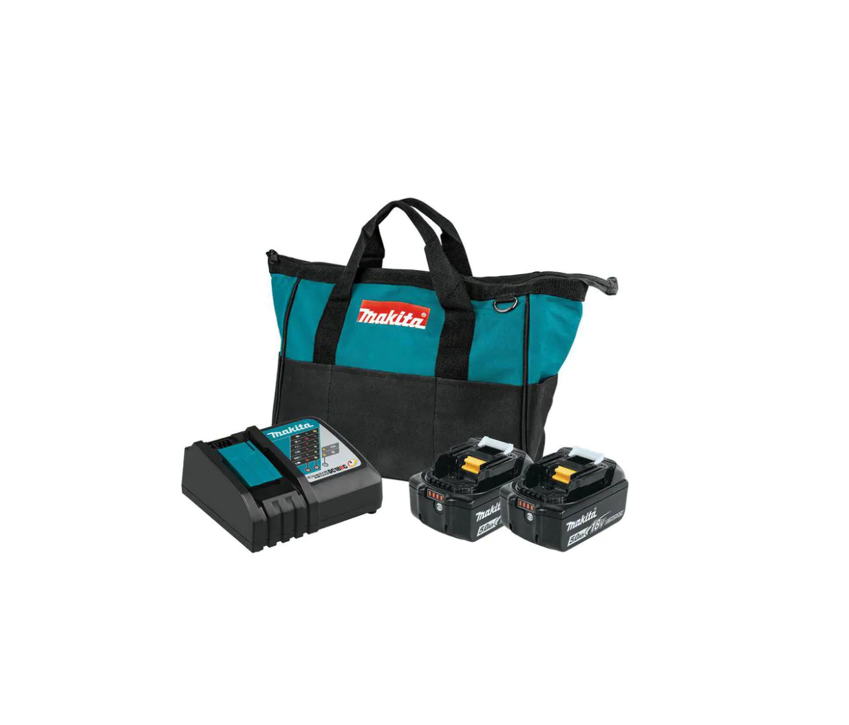 Makita BL1850BDC2 18V LXT Lithium-Ion Battery and Rapid Optimum Charger Starter Pack (5.0Ah)