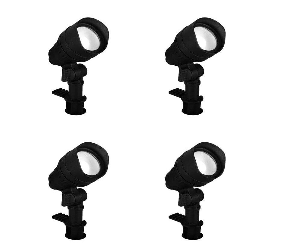 Hampton Bay 4.5-Watt Millennium Black Adjustable Light Color Outdoor Integrated LED Landscape Flood Light (4-Pack)
