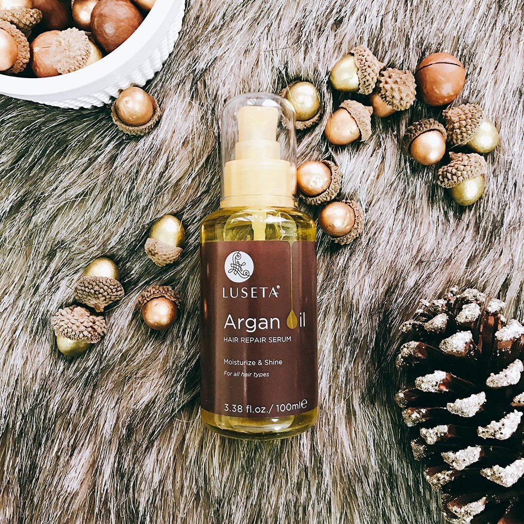 Luseta Argan Oil for Hair 100% Pure Argan Oil Hair Serum for Frizzy Damage Hair