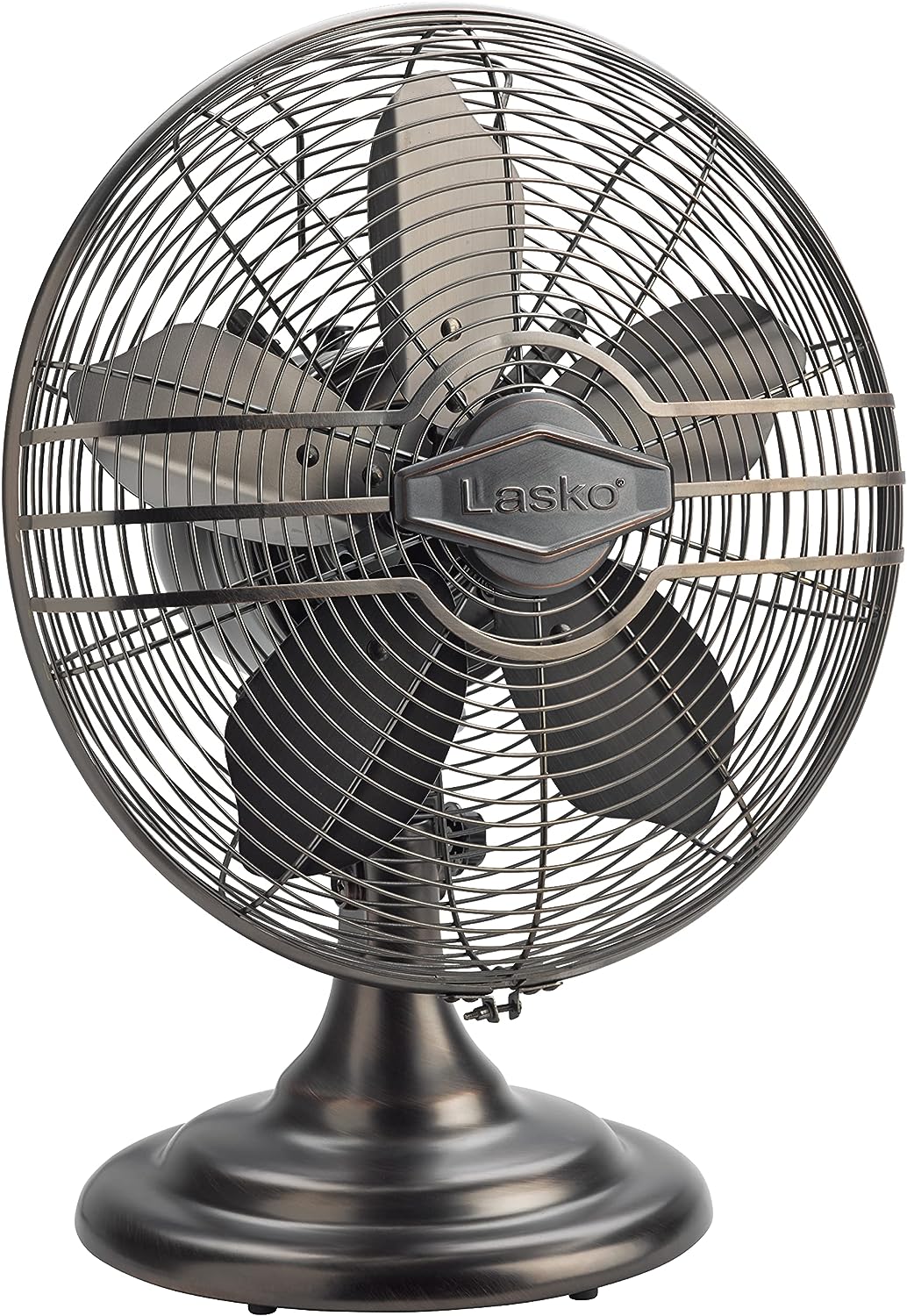 Lasko Oscillating Table Top Fan. Portable. 3 Quiet Speeds. for Bedroom. Kitchen and Office. 17″. Bronze. R12210