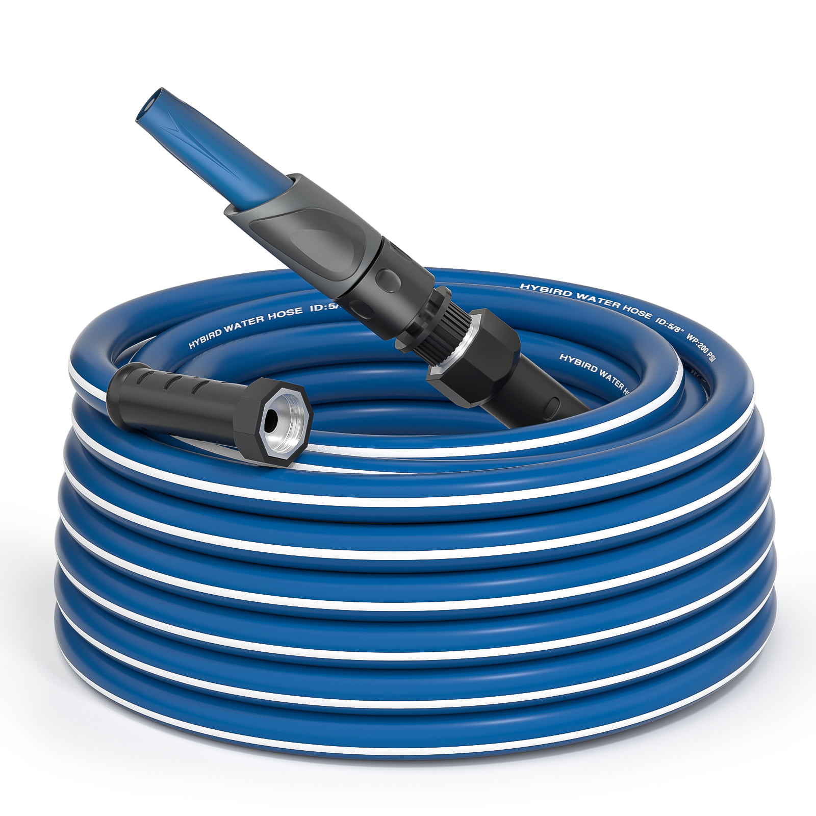 Gardguard Garden Hose 50ft x 5/8″ Heavy Duty. Lightweight Not for Drinking Water. Include Nozzle. Blue & White