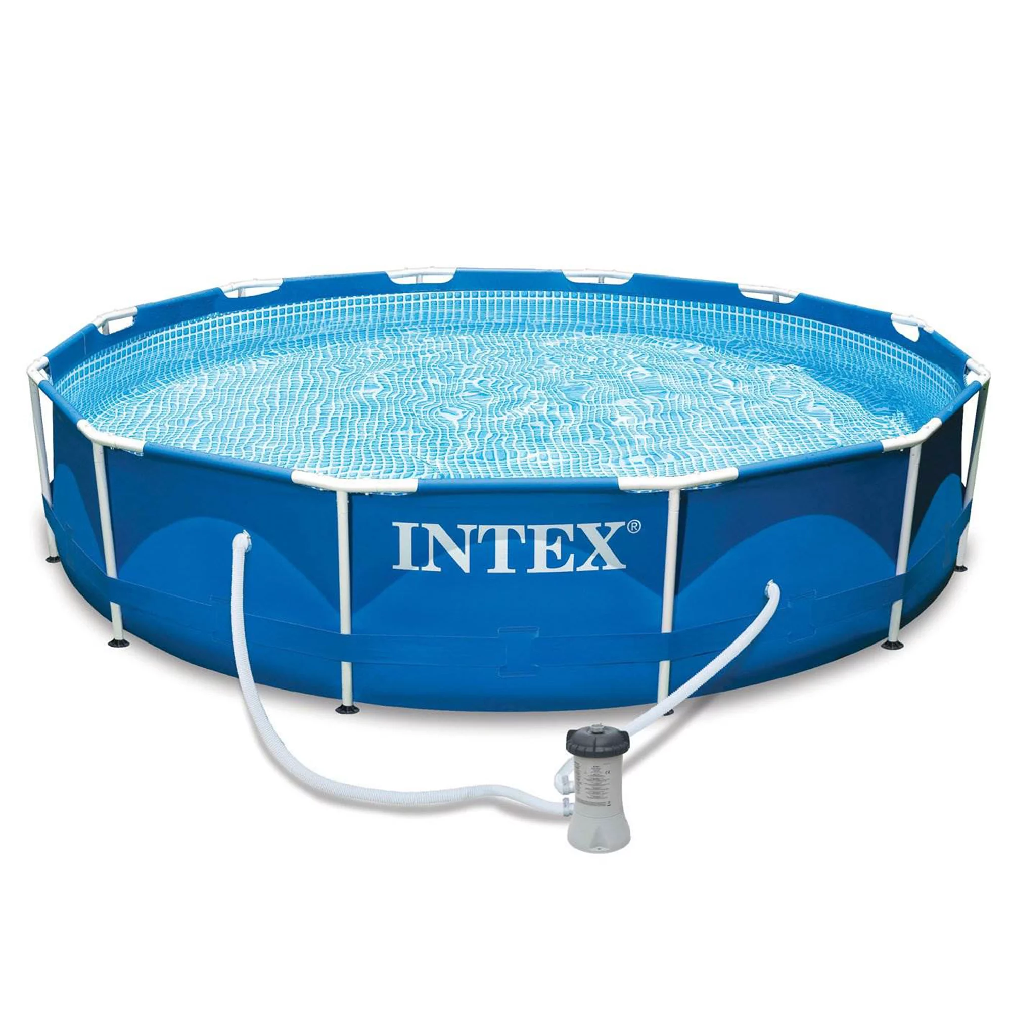 Intex 12′ x 30″ Metal Frame Set Above Ground Swimming Pool with Filter | 28211EH