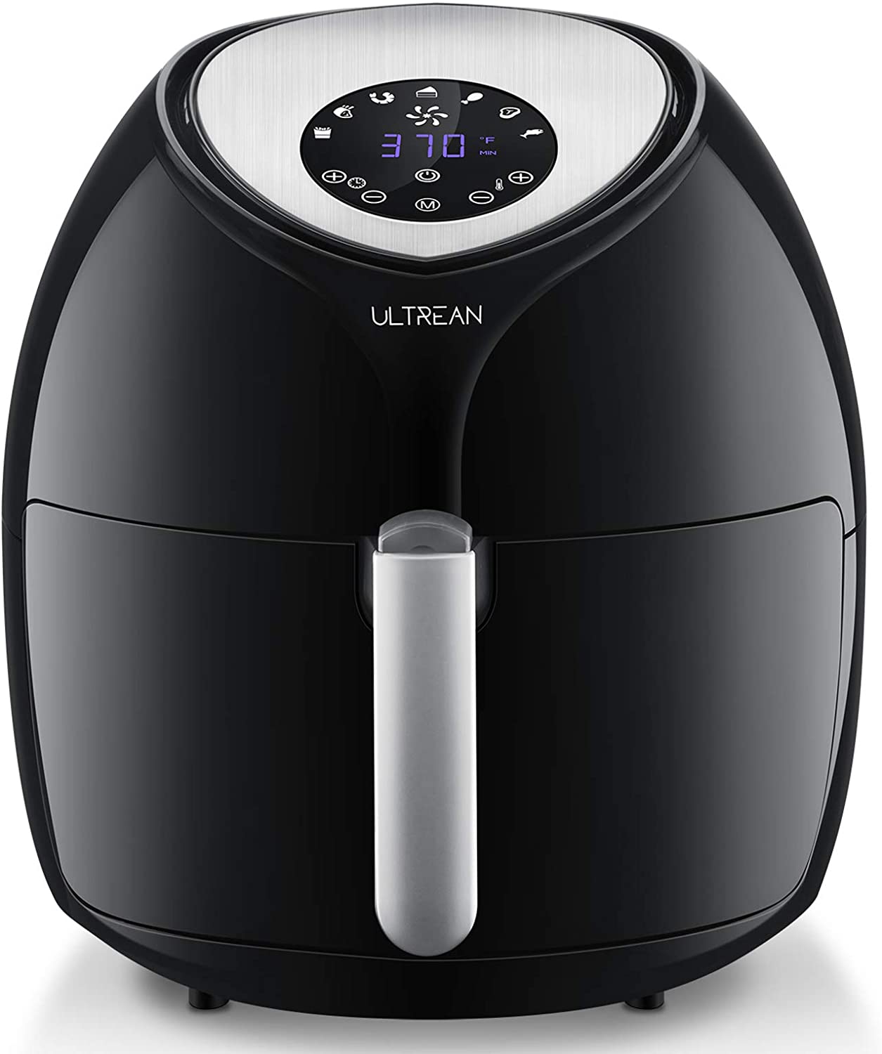 Ultrean Air Fryer 6 Quart . Large Family Size Electric Hot Air Fryer XL Oven Oilless Cooker with 7 Presets. LCD Digital Touch Screen and Nonstick Detachable Basket.UL Certified.1700W (Black)