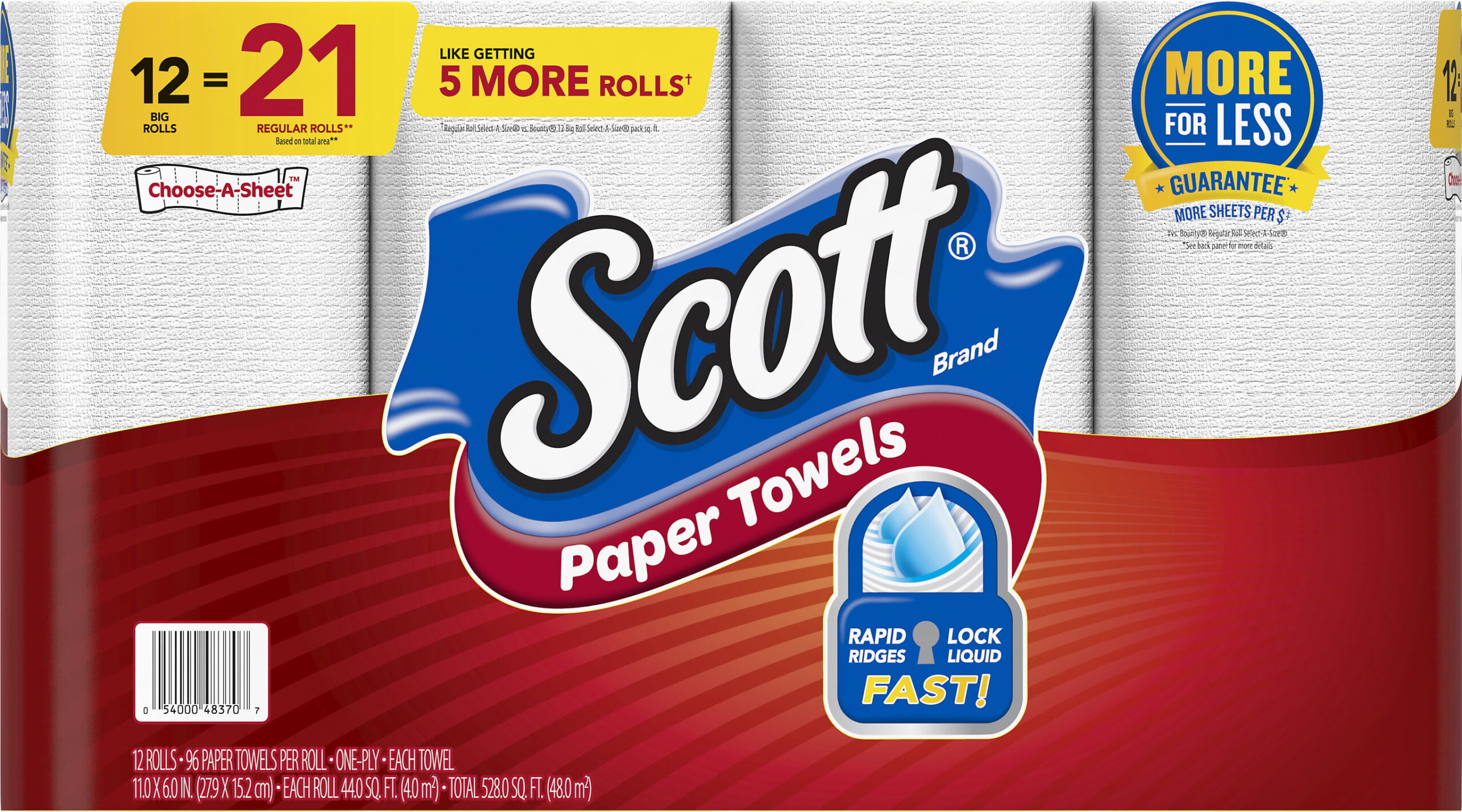 Scott Choose-A-Sheet Paper Towel (12 Big Rolls) 48370 Pack of 2
